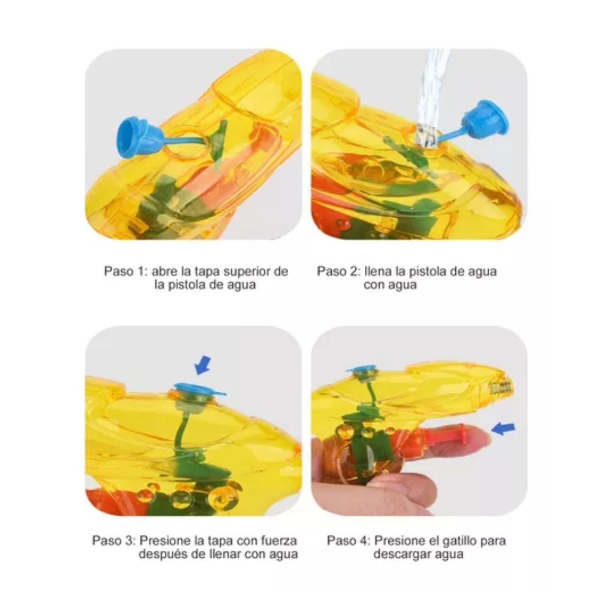 Mini Pistolas De Agua De Juguete Para Niños 4 Piezas, Multicolor