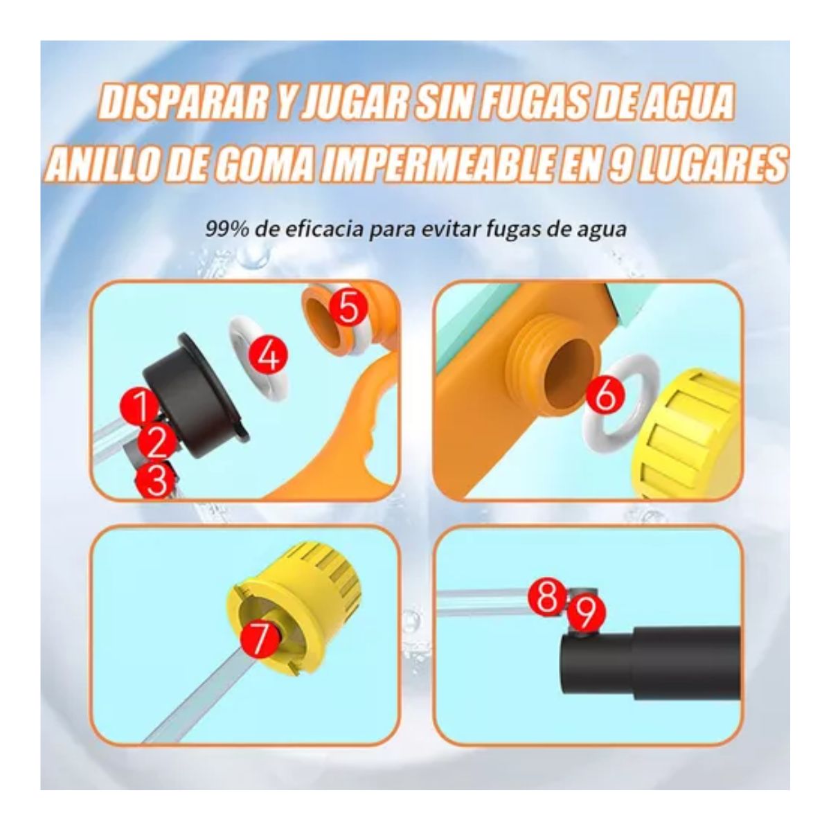 Pistola De Agua De Juguete Para Niños Y Adultos 1200cc 2 pcs, Multicolor