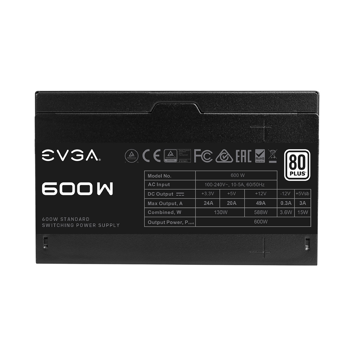 Fuente De Poder Evga 600 W1, 80+ White 600W