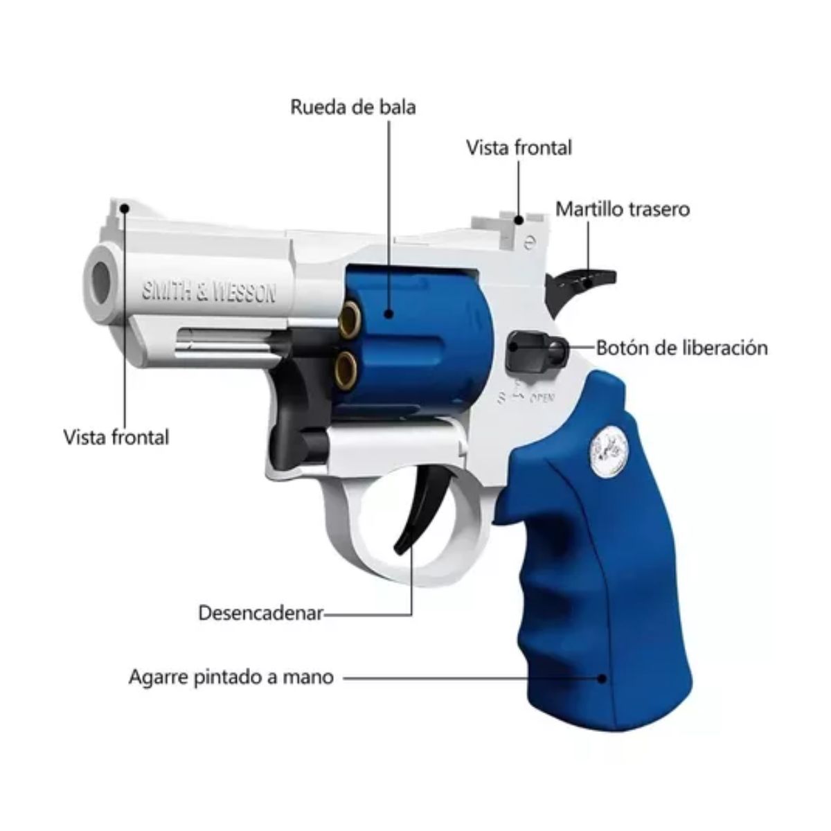 Pistola De Juguete Simulación para Niños Incluye accesorios, Azul