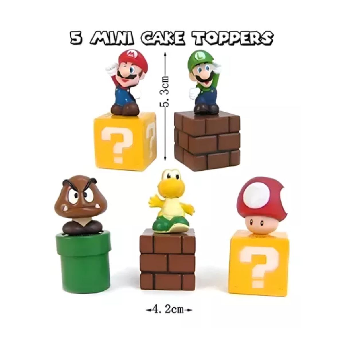 Figuras Super Mario Bross, Luigi, Mario, Juguetes Niños 23 piezas, Multicolor