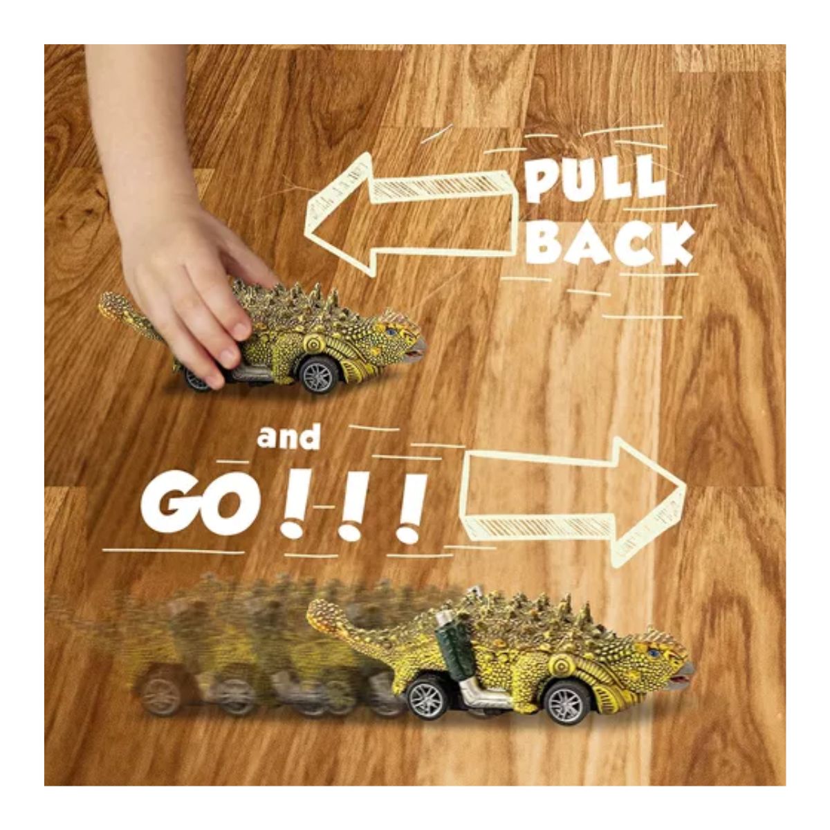 Juguetes De Dinosaurio 6 Carritos Coches Pull-back Tracción, Varios colores