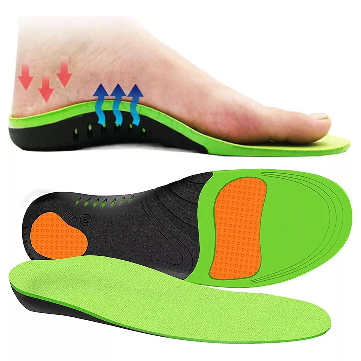 Plantilla Ortopedia Para Pie Plano Fascitis Verde Tamaño M