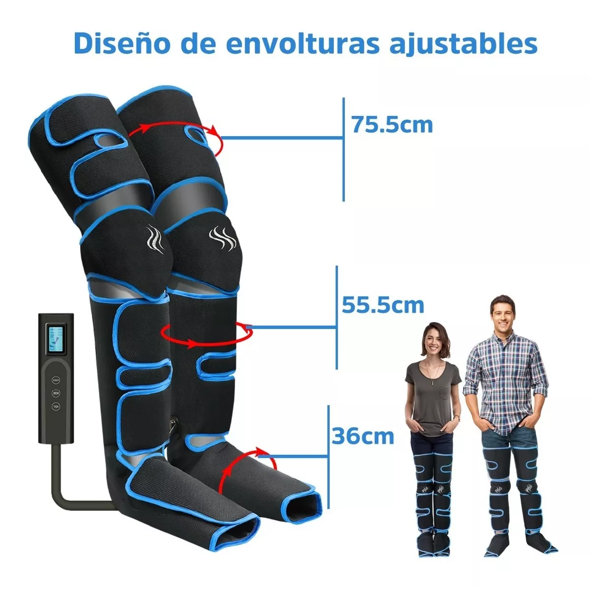 Electrico Masajeador De Pies Piernas Botas Aire Compresion Black Blue