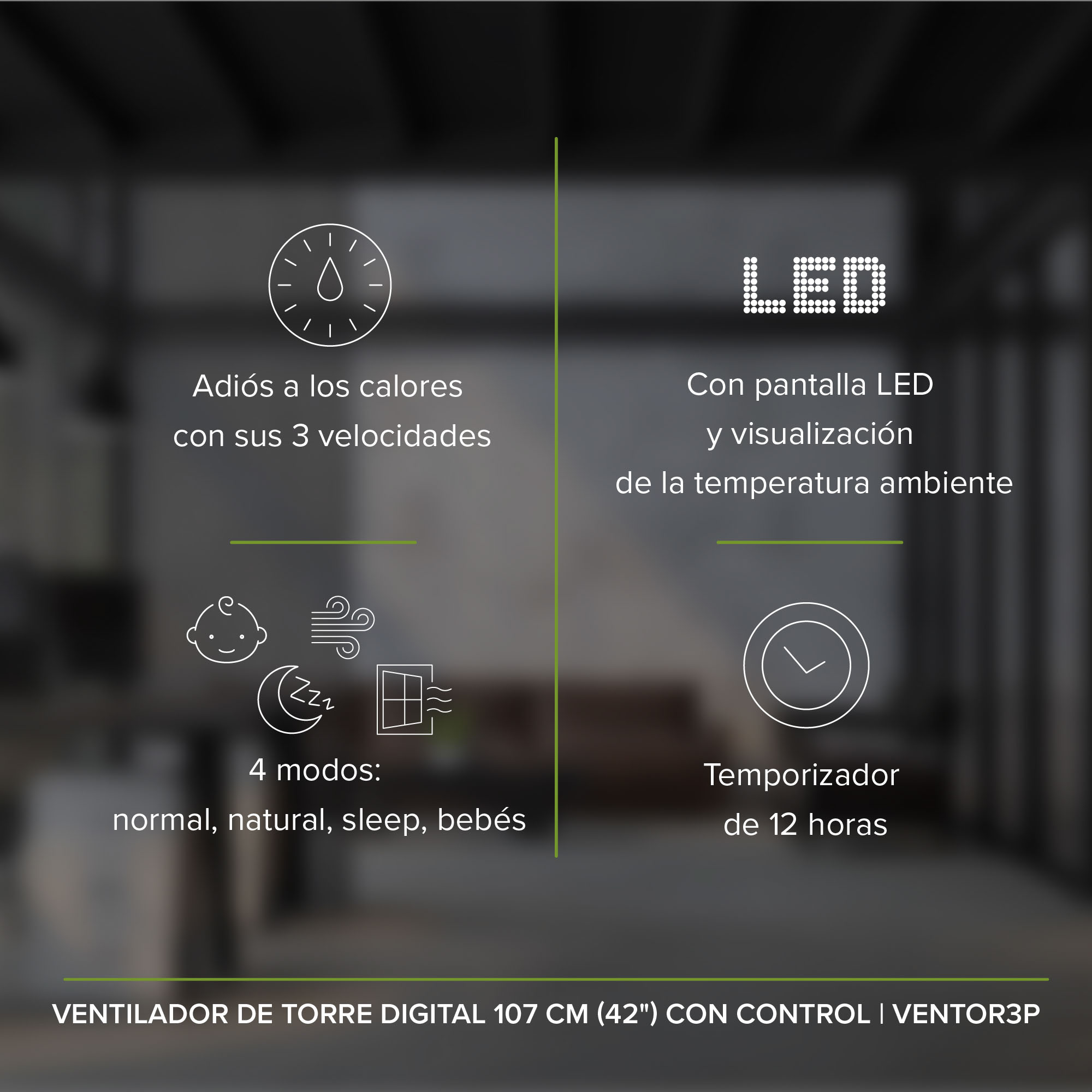 Ventilador De Torre Digital 42 Pulgadas Con Control Remoto Avera VENTOR3P