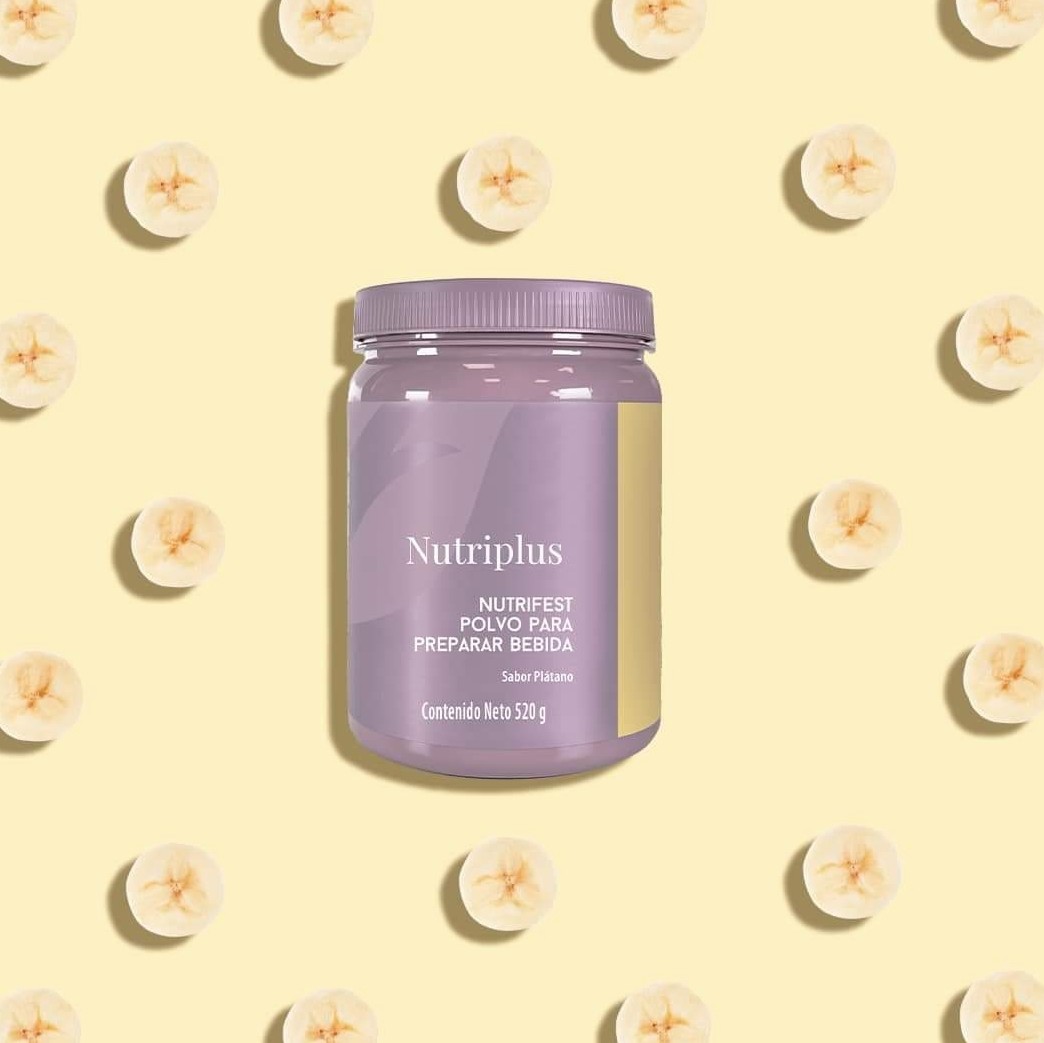 Malteada Bebida Plátano by Nutriplus Farmasi Fibra Vitaminas Minerales Probióticos.