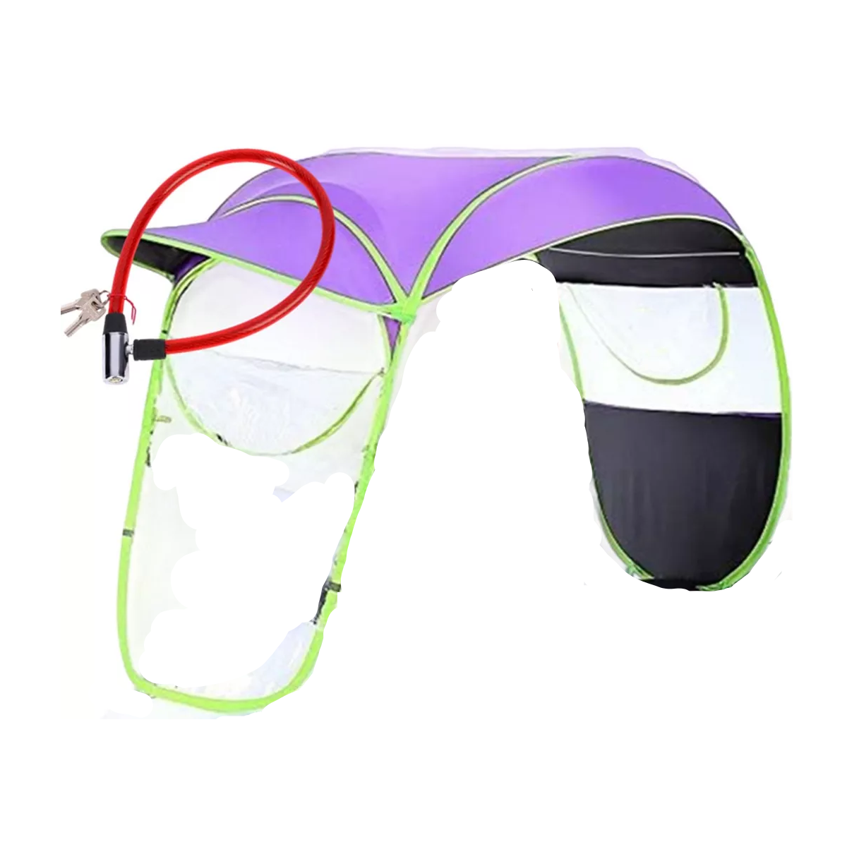 Toldo Cubresol Moto Lluvia Impermeable Motocicleta Y Candado Violeta