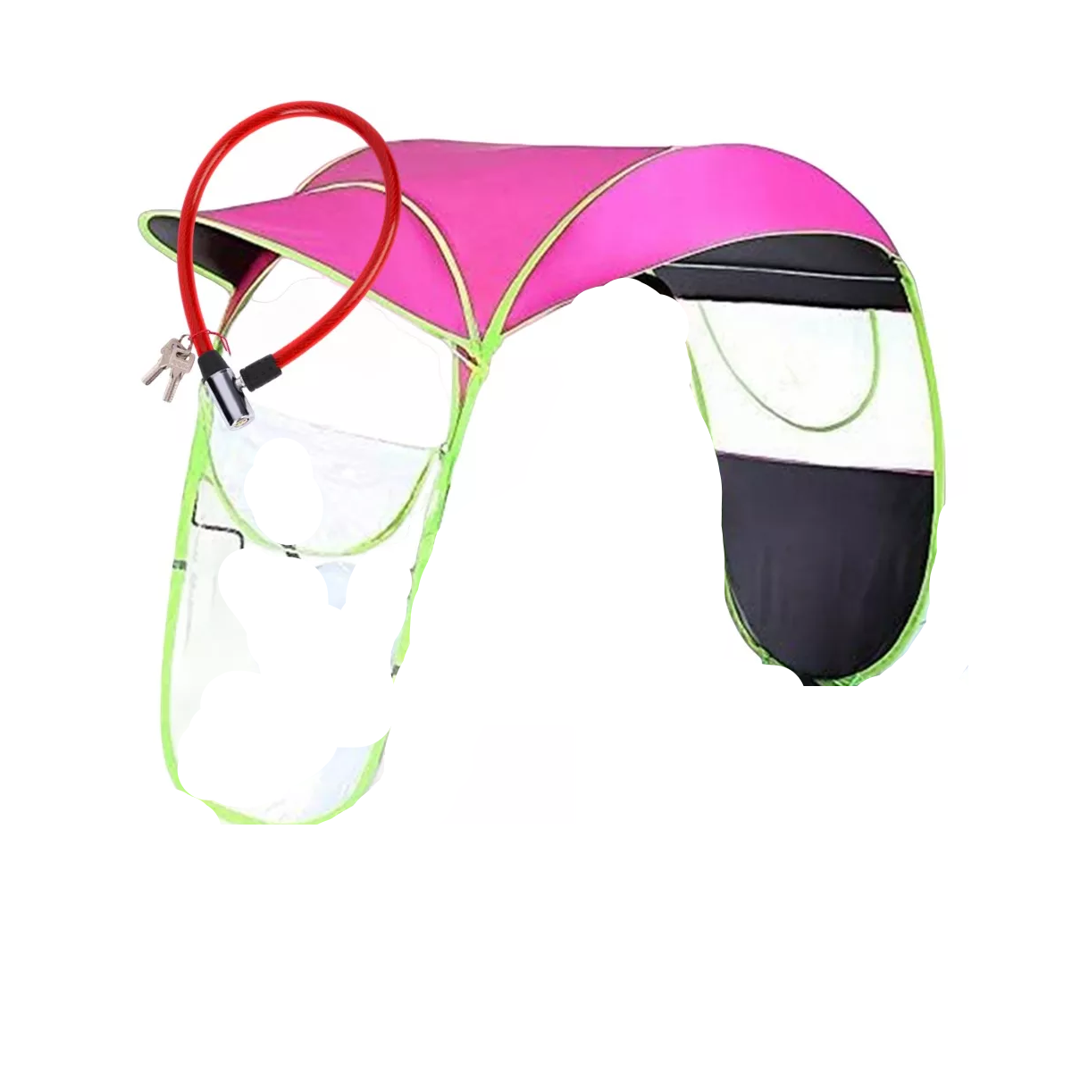 Toldo Cubresol Moto Lluvia Impermeable Motocicleta Y Candado Rosa