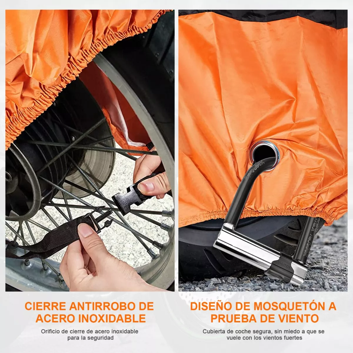 Funda Impermeable Para Moto Negra Y Naranja Talla M