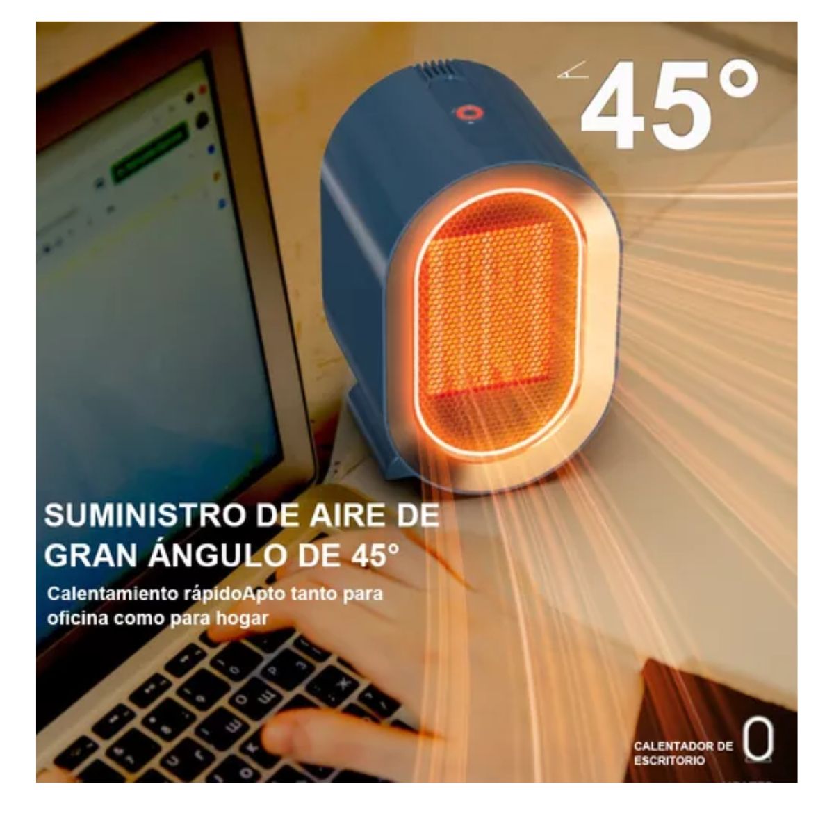 Calefactor Eléctrico Aire Calentador Portatil 2 niveles 1200w Azul 