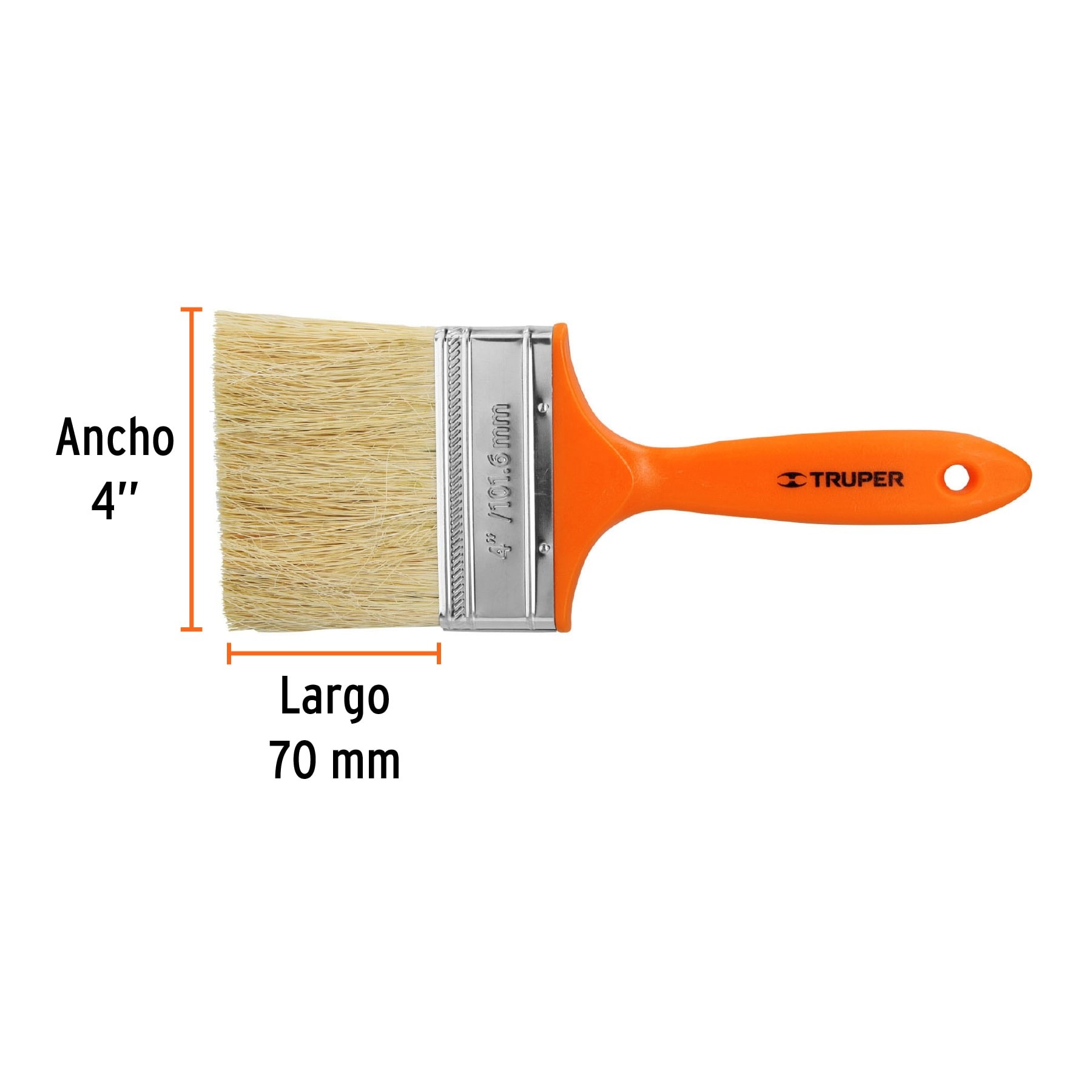 BROCHA PARA ENCALAR E IMPERMEABILIZAR DE 4", MANGO PLÁSTICO TRUPER 14492