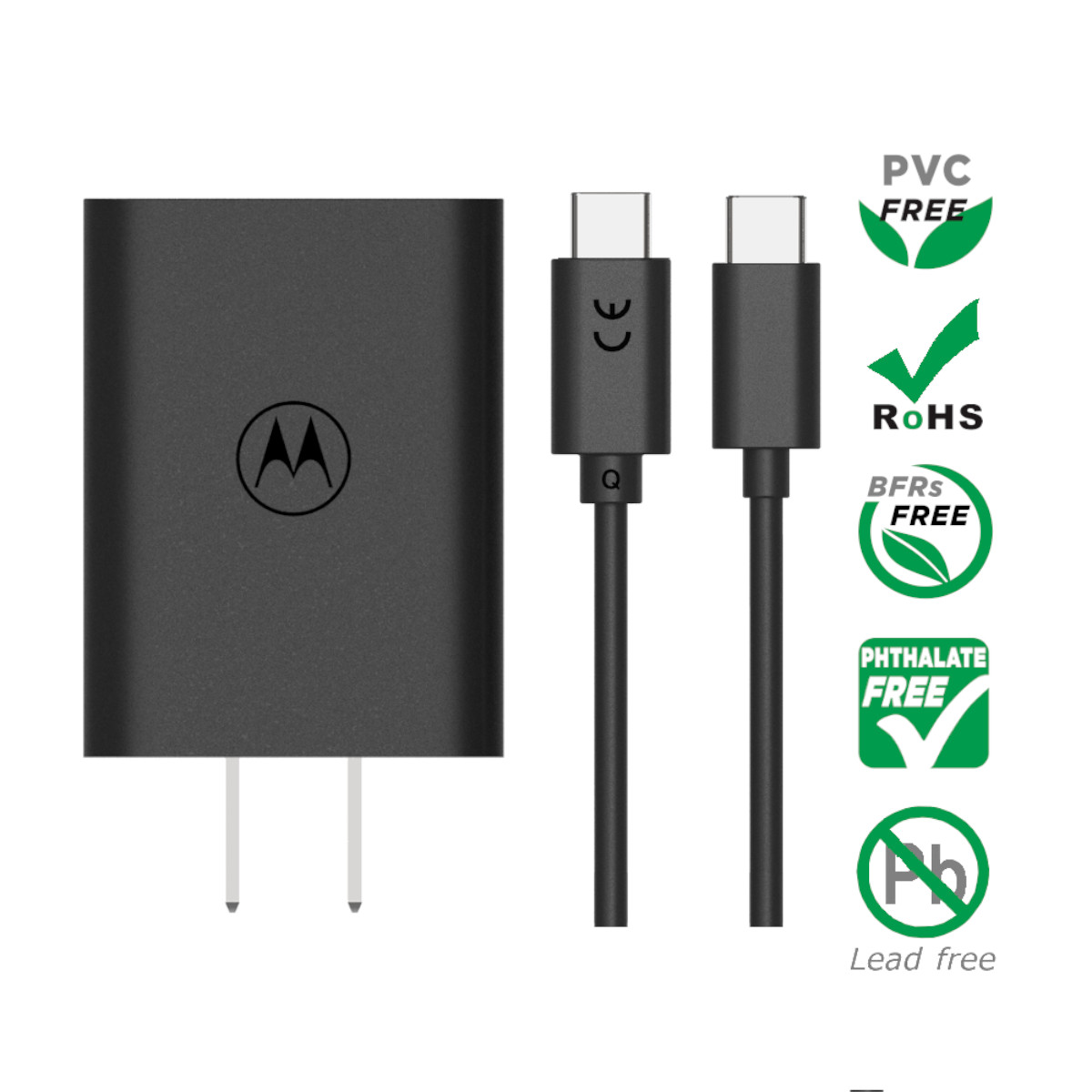 Cargador Motorola 50W salida Duo USB-A y C Turbo con cable