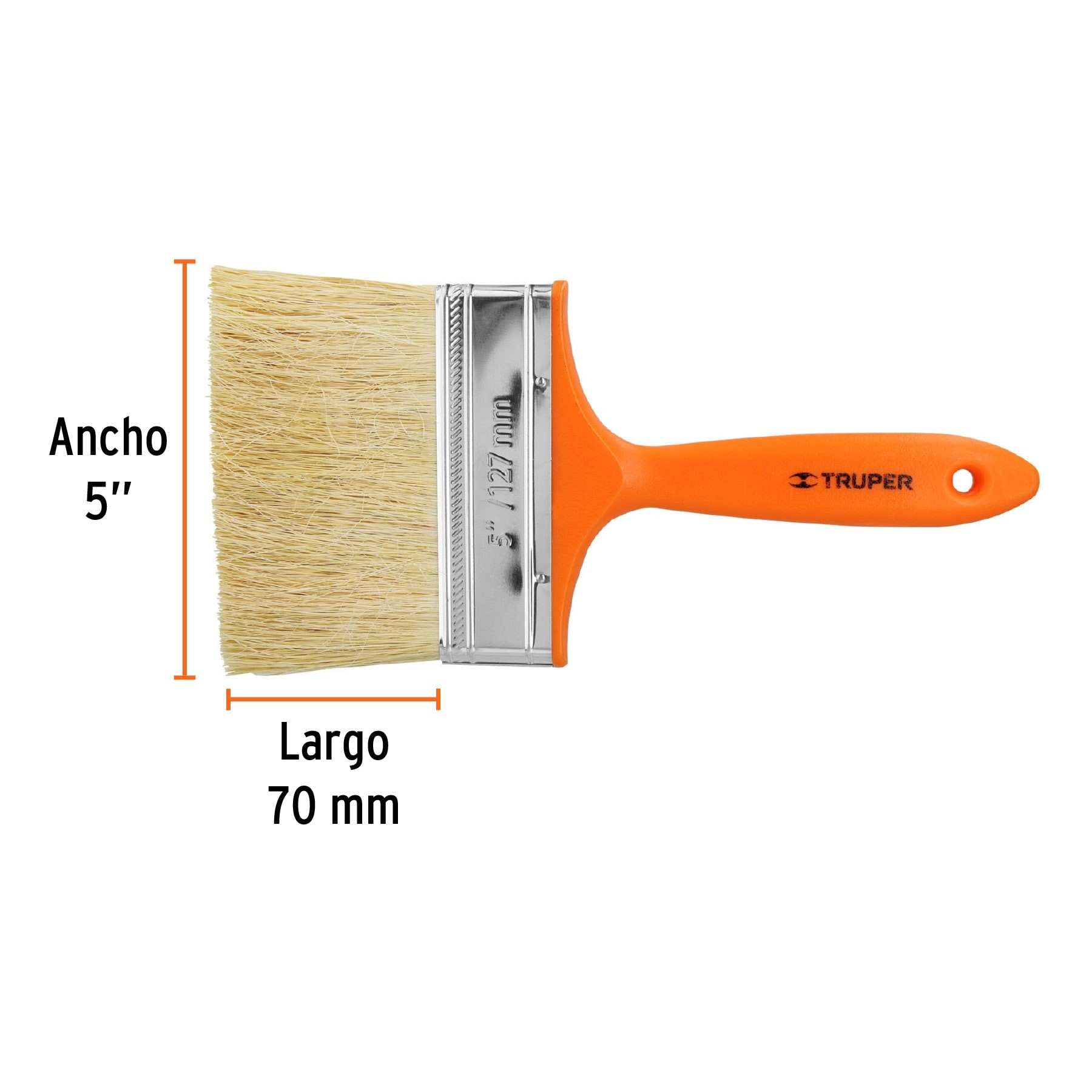 BROCHA PARA ENCALAR E IMPERMEABILIZAR DE 5", MANGO PLÁSTICO TRUPER 14493