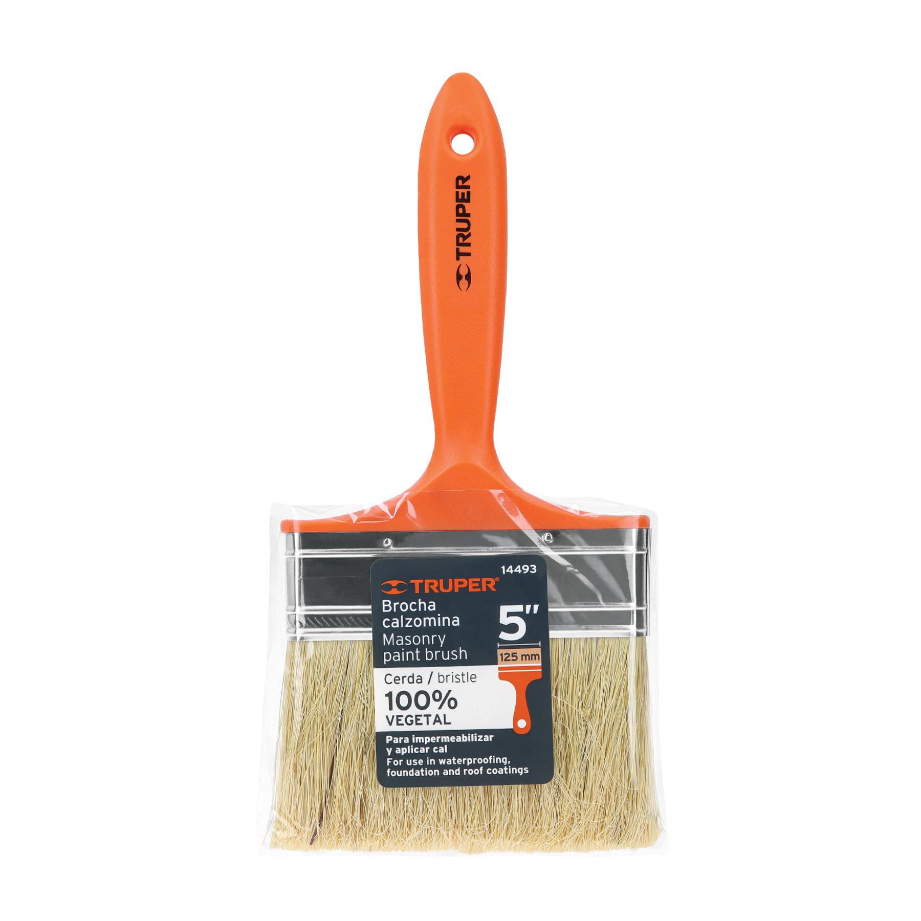 BROCHA PARA ENCALAR E IMPERMEABILIZAR DE 5", MANGO PLÁSTICO TRUPER 14493