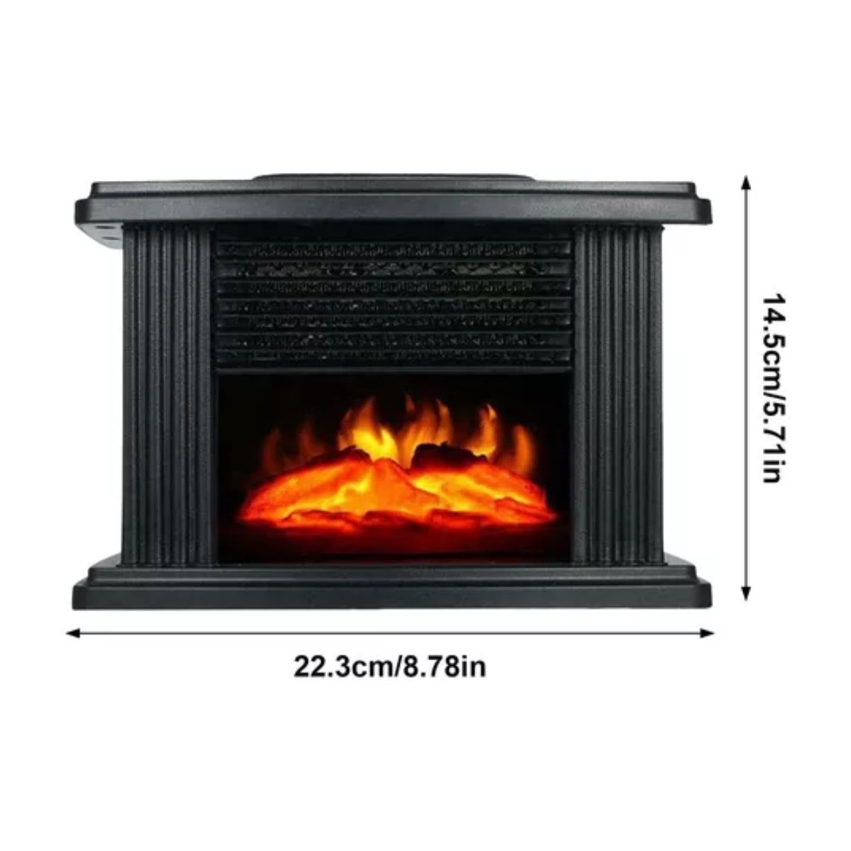 Calentador de chimenea eléctrico portátil para interiores, negro