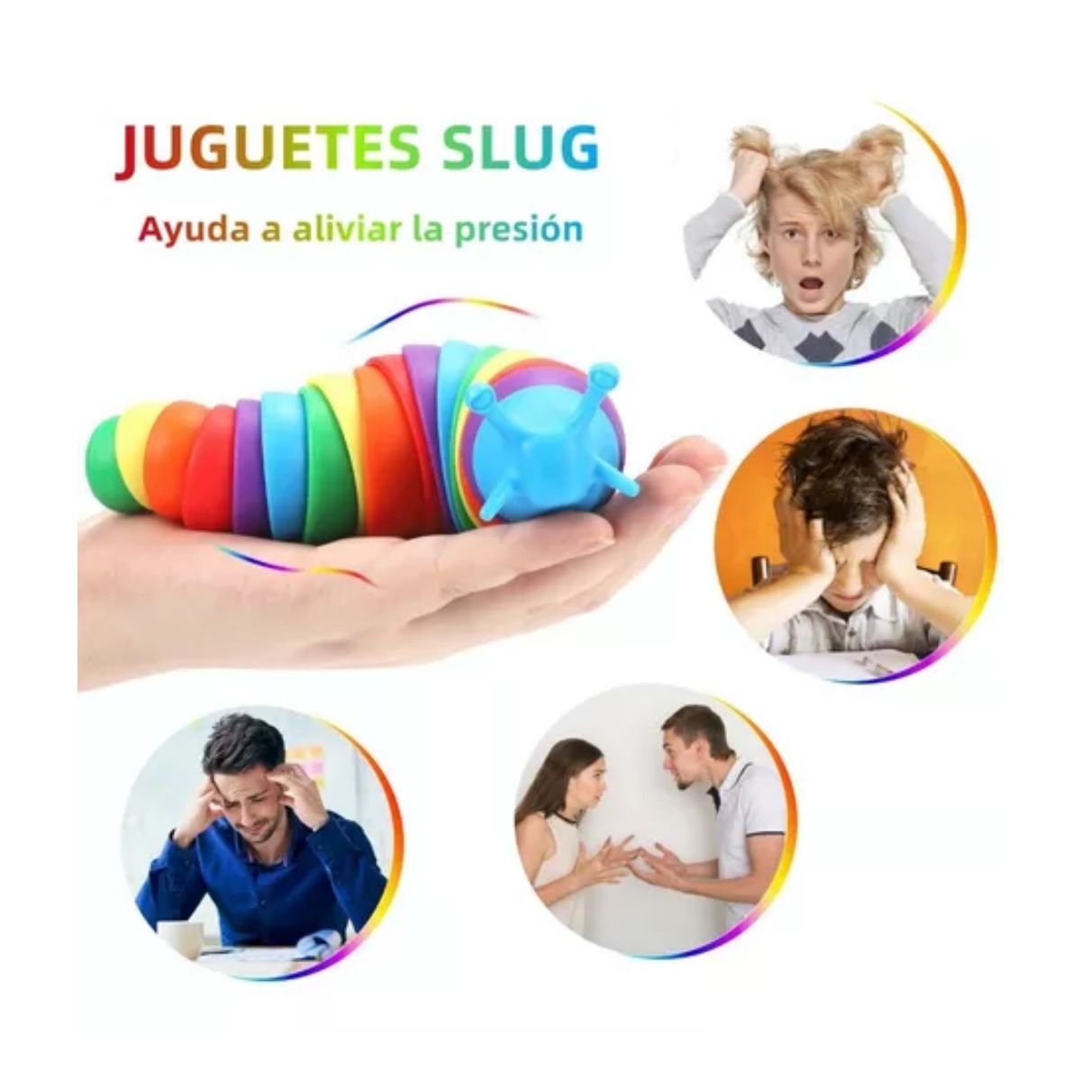 Juguetes Antiestrés Sensoriales Fidget Spinners Slug 2 Pcs