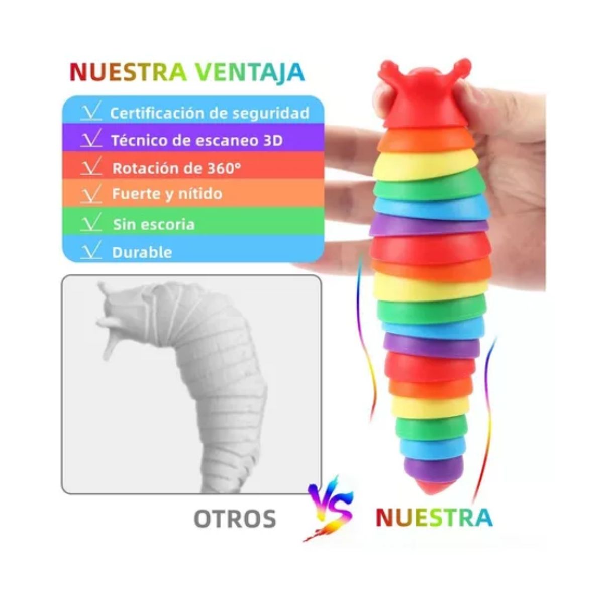 Juguetes Antiestrés Sensoriales Fidget Spinners Slug 2 Pcs