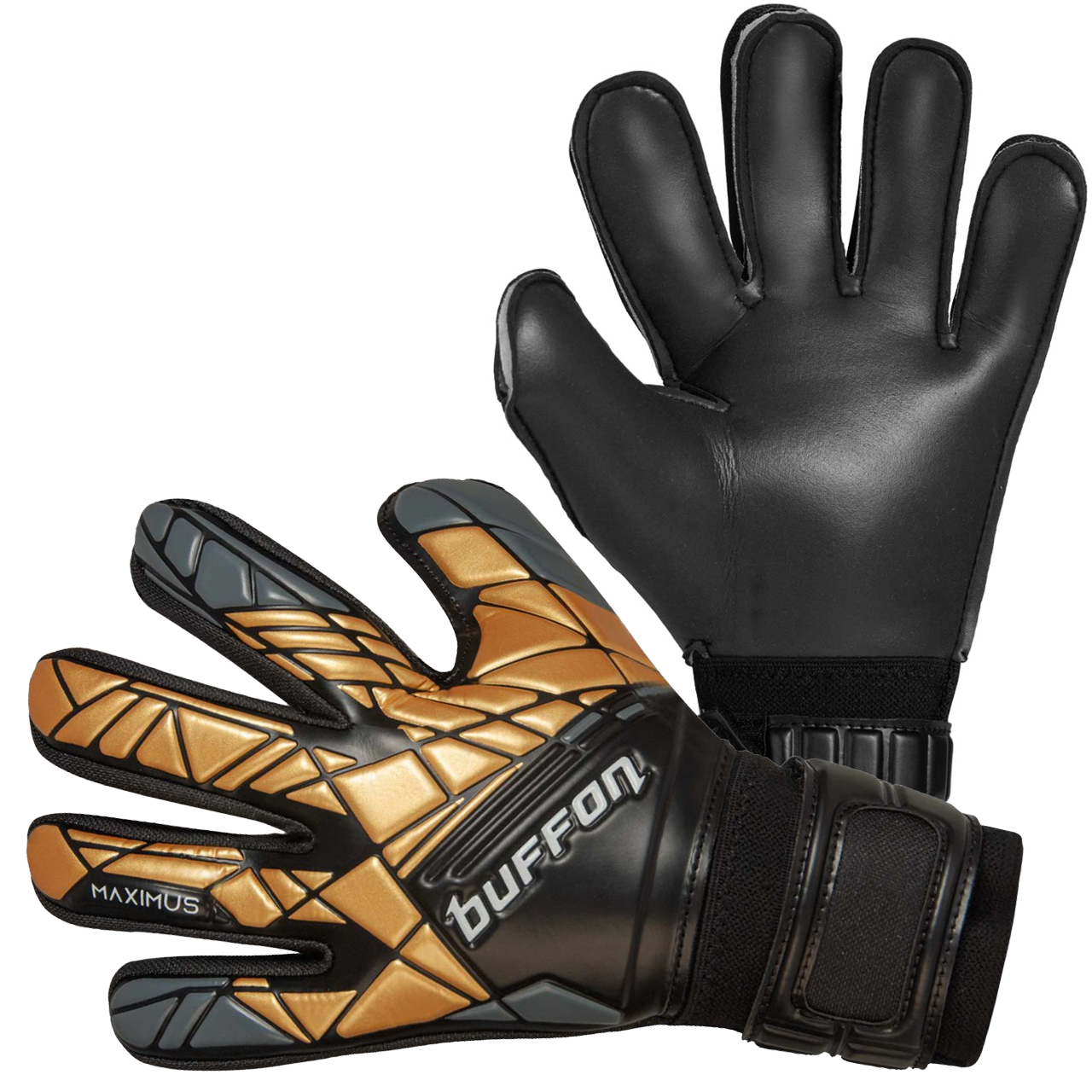 Guantes Para Portero Modelo Buffon Maximus Negro Dorado Sin Varillas Con Envio Gratis | Mundo Arquero