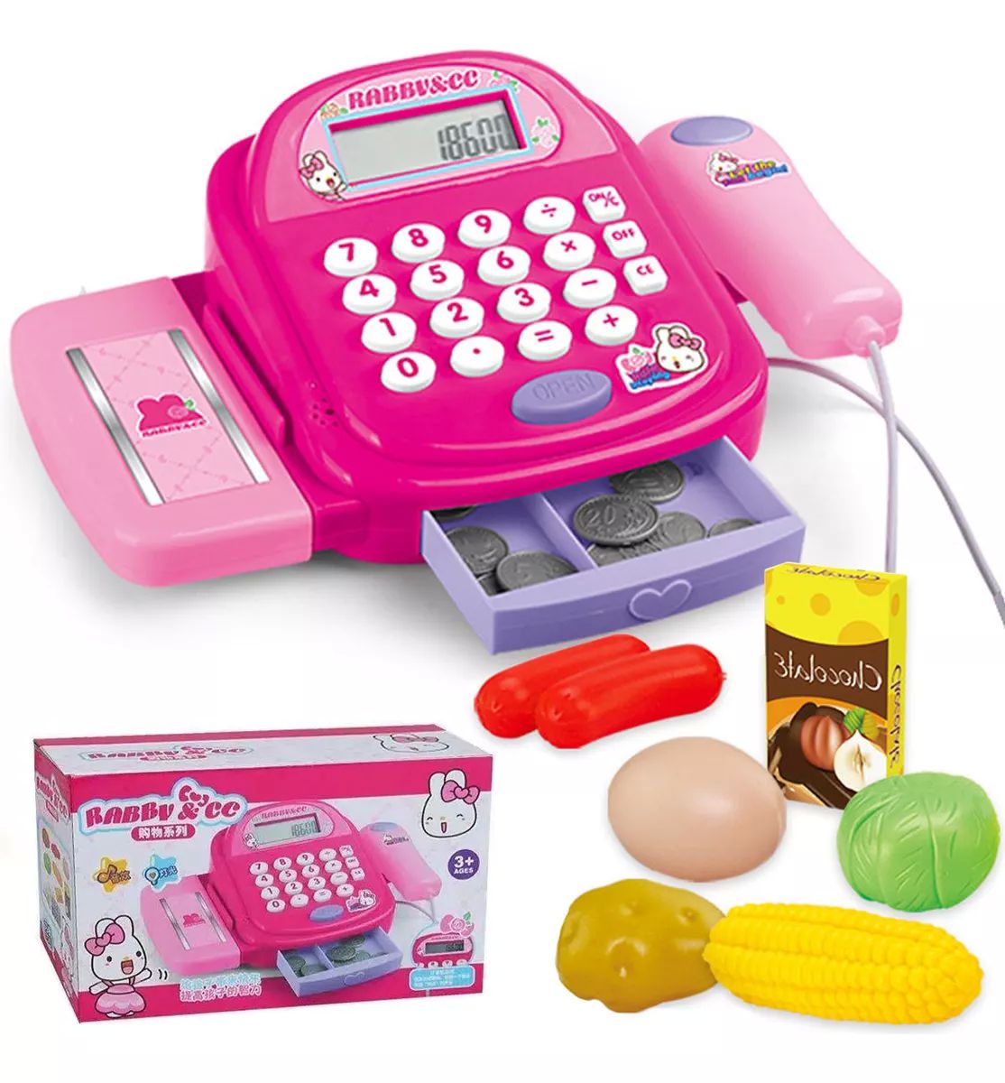 Caja registradora con sonidos y accesorios 