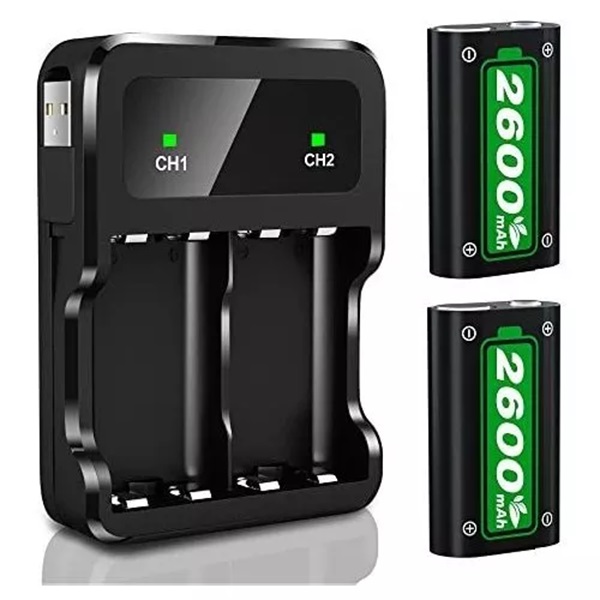 Batería Recargable y Cargador Para Mando Xbox One/s/x/elite, 2x2600mah-X