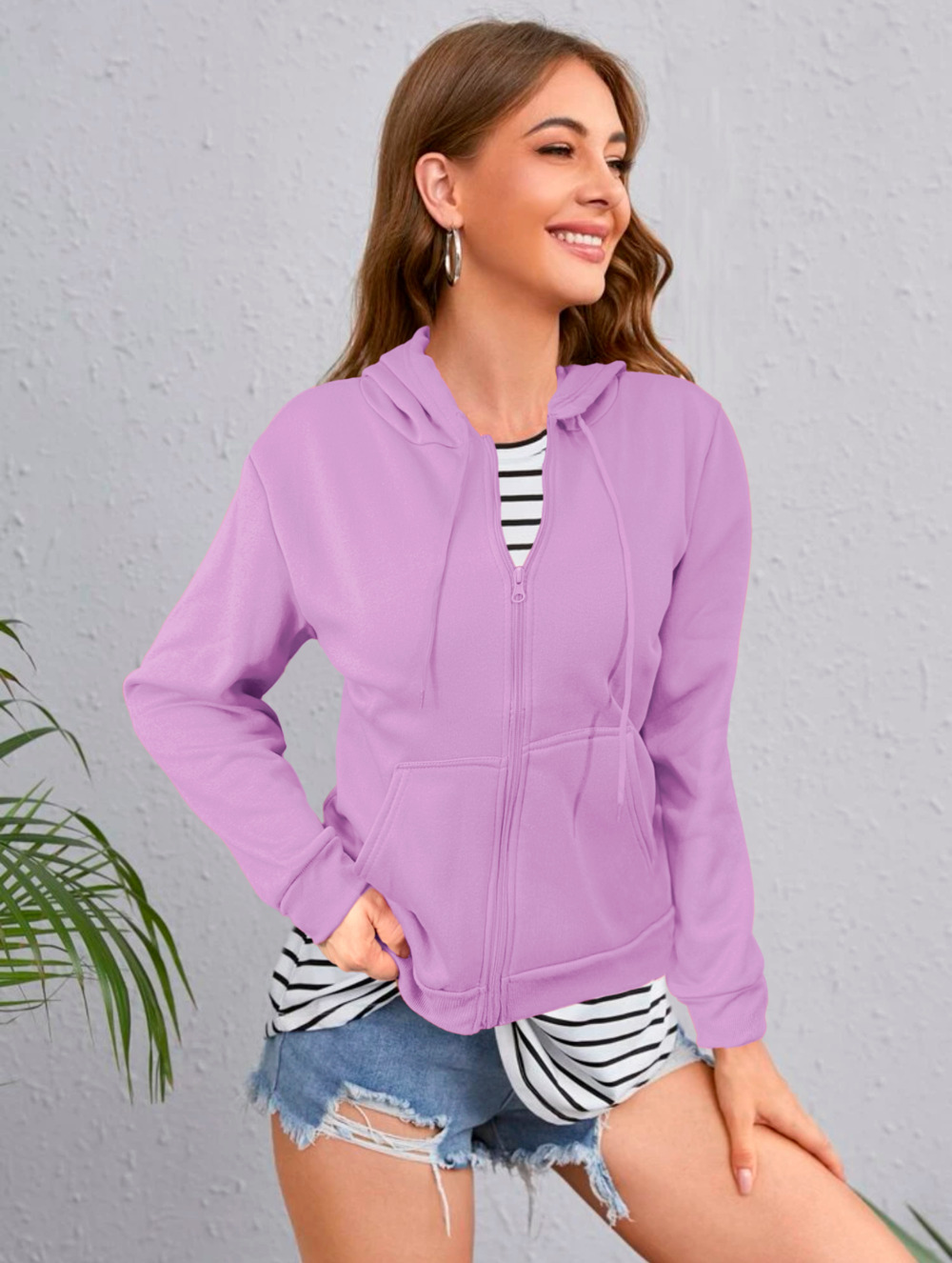 Sudadera Mujer Capucha Y Cierre Con Interior Térmico Abrigo