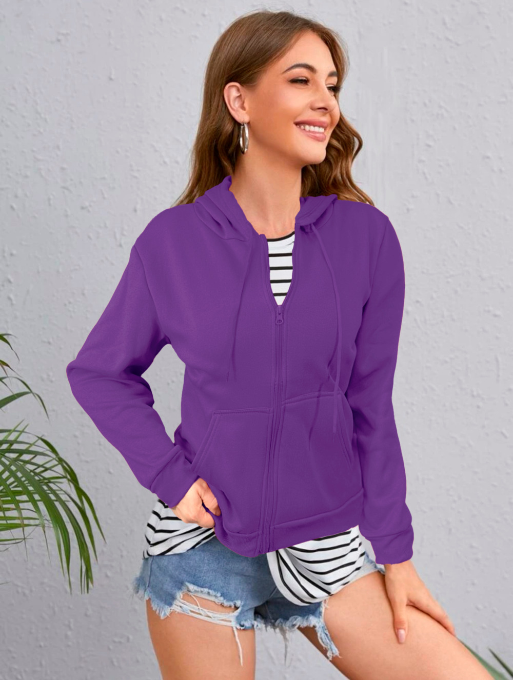 Sudadera Mujer Capucha Y Cierre Con Interior Térmico Abrigo