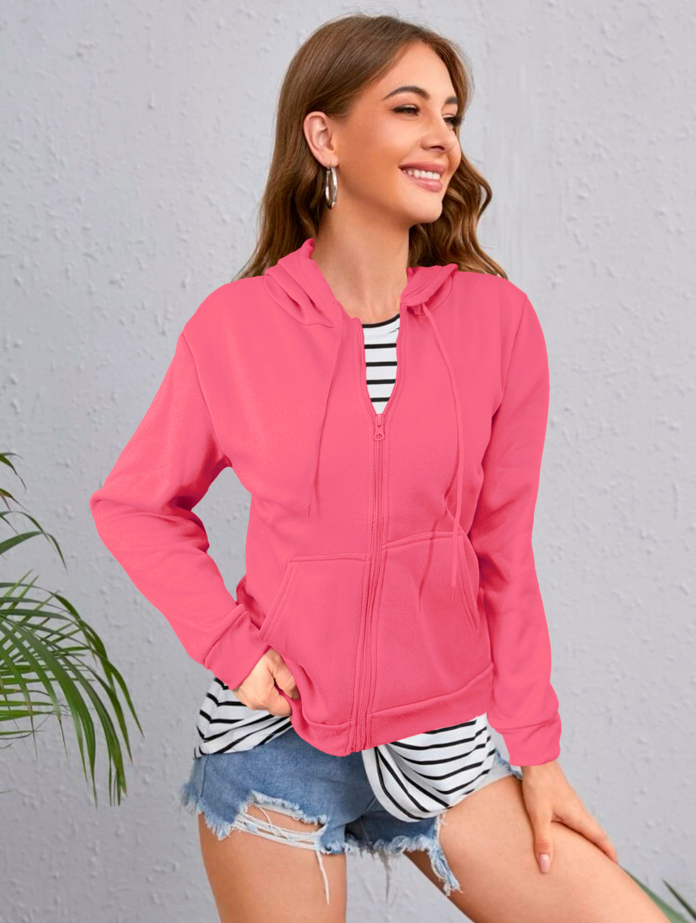 Sudadera Mujer Capucha Y Cierre Con Interior Térmico Abrigo