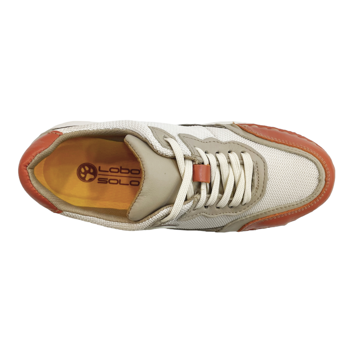 Tenis Mujer Casual Piel Plataforma Lobo Solo 4804 Naranja