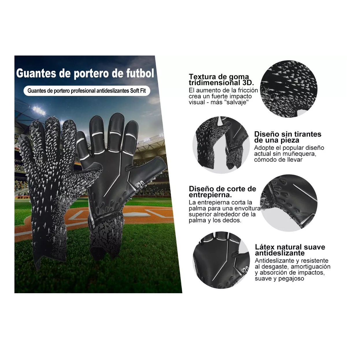 Guantes De Portero De Fútbol Adulto Profesional Y Calcetines Talla 9