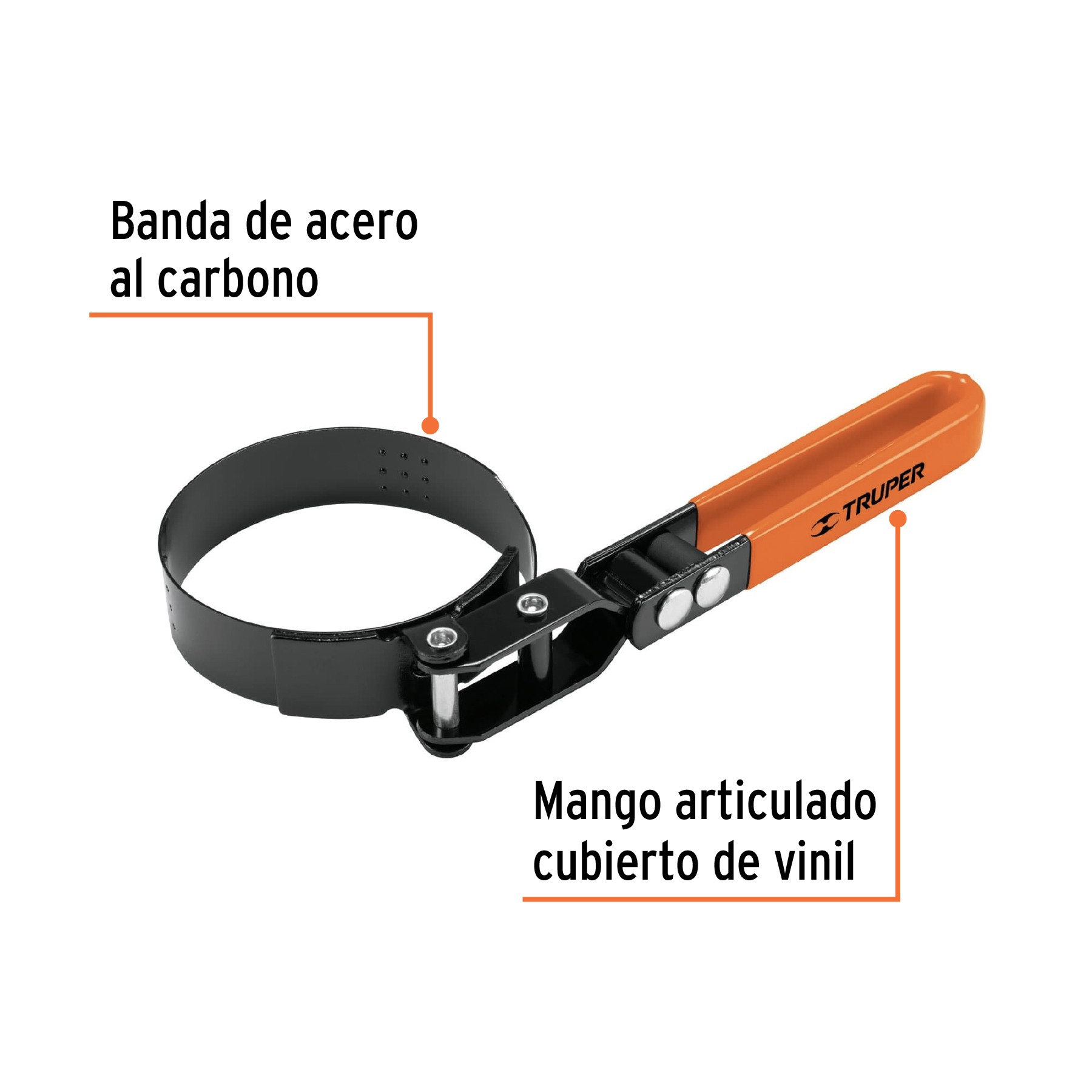 LLAVE DE BANDA METÁLICA 2-1/2"-3-3/4" PARA FILTRO DE ACEITE TRUPER 14515