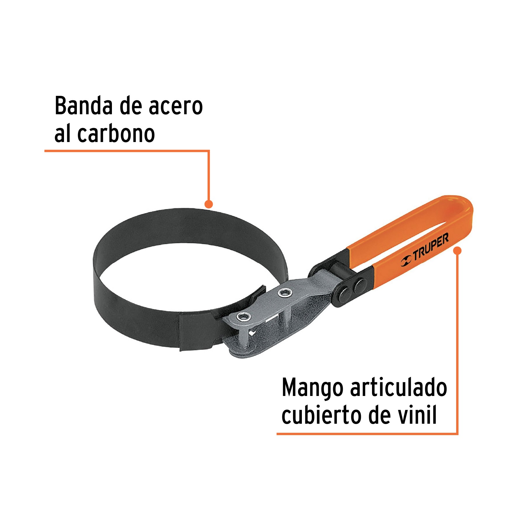LLAVE DE BANDA METÁLICA 3-1/4"-3-3/4" PARA FILTRO DE ACEITE TRUPER 14518