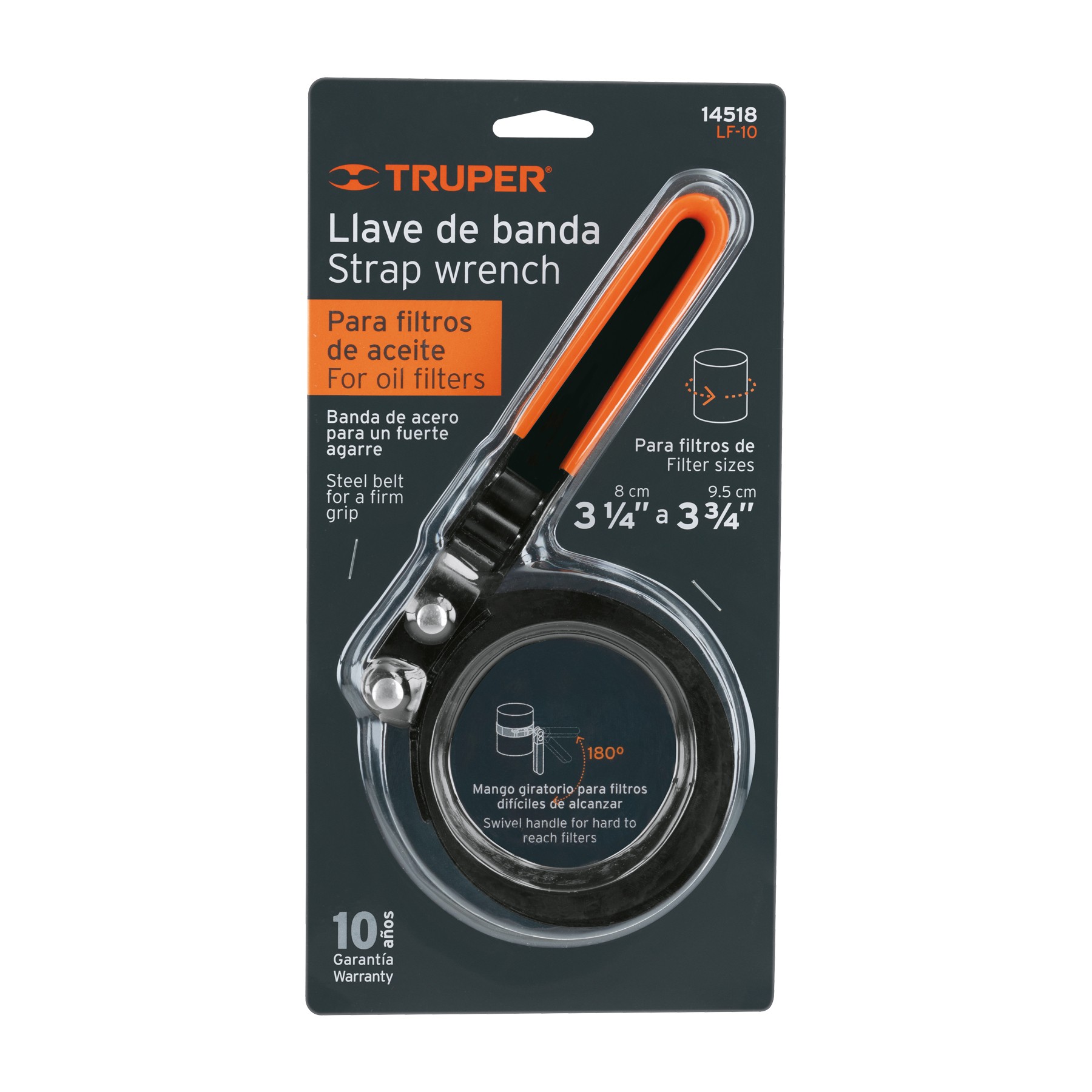 LLAVE DE BANDA METÁLICA 3-1/4"-3-3/4" PARA FILTRO DE ACEITE TRUPER 14518