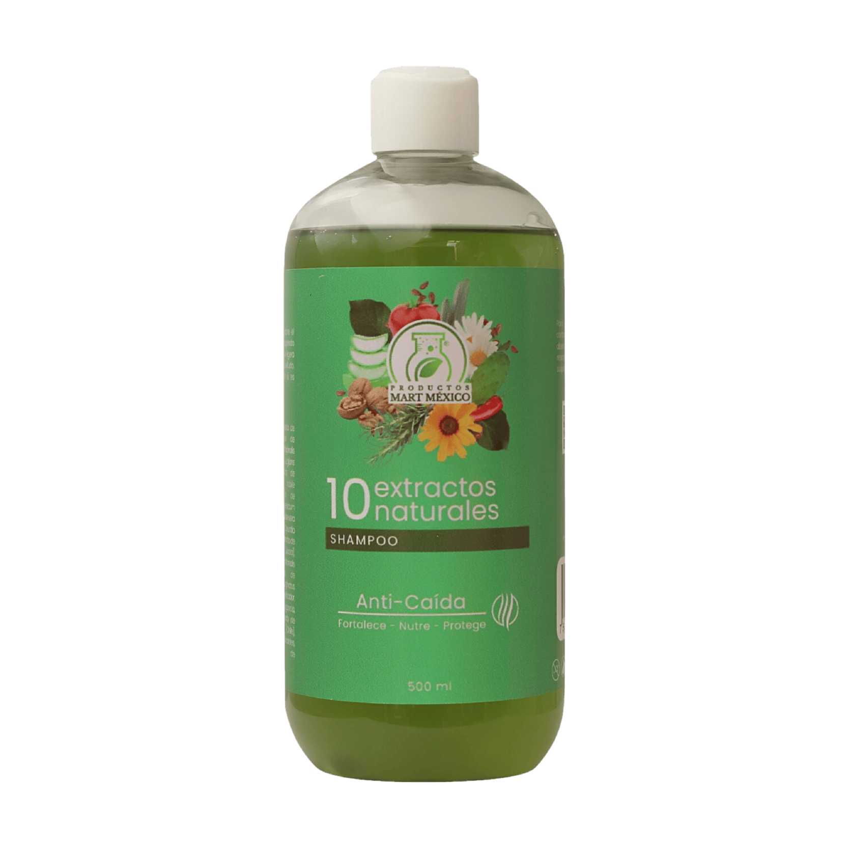 Shampoo Capilar De 10  Extractos Naturales Hidratación Profunda 500ml