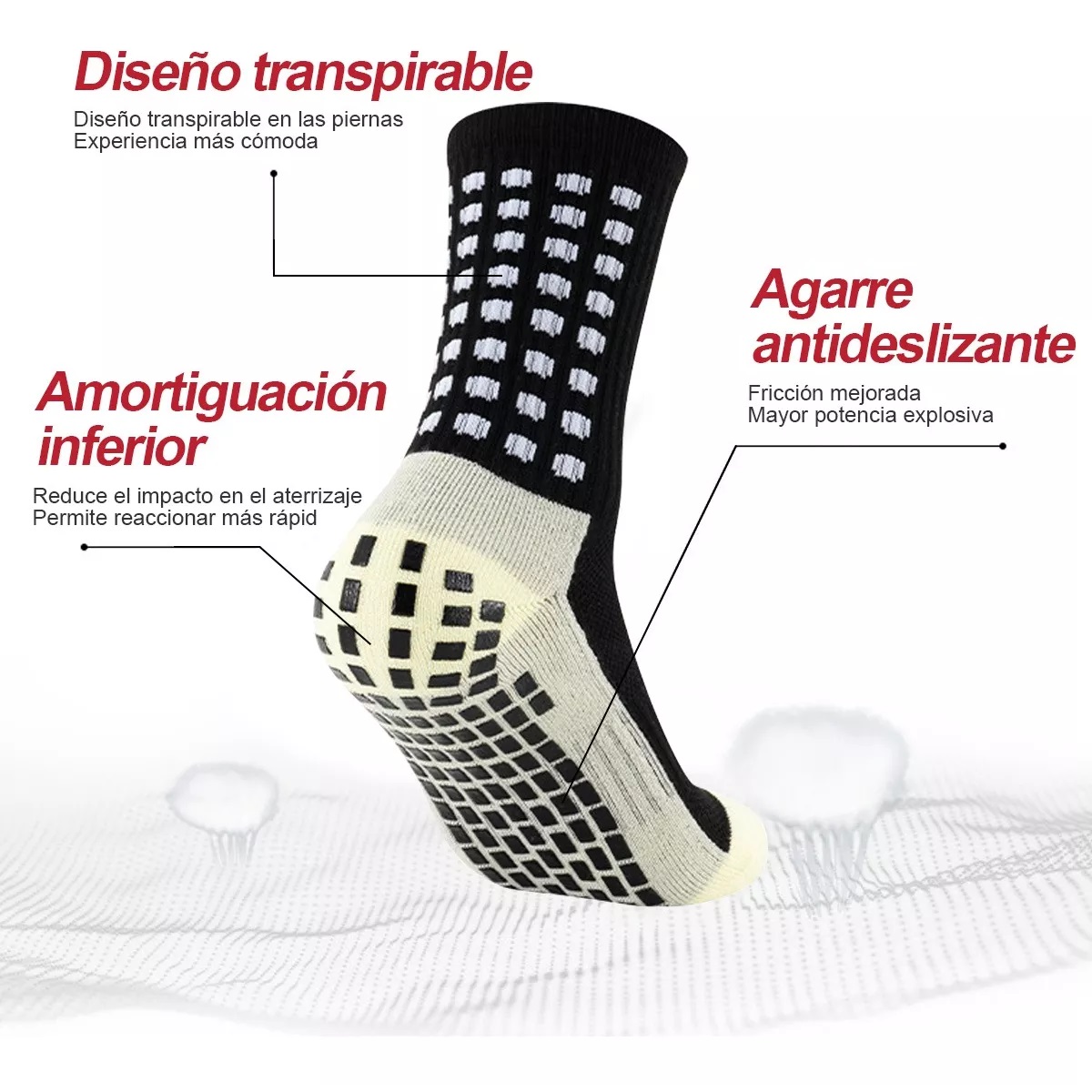 Set 8 Pares De Calcetines De Fútbol Antideslizantes + 4 Vendas