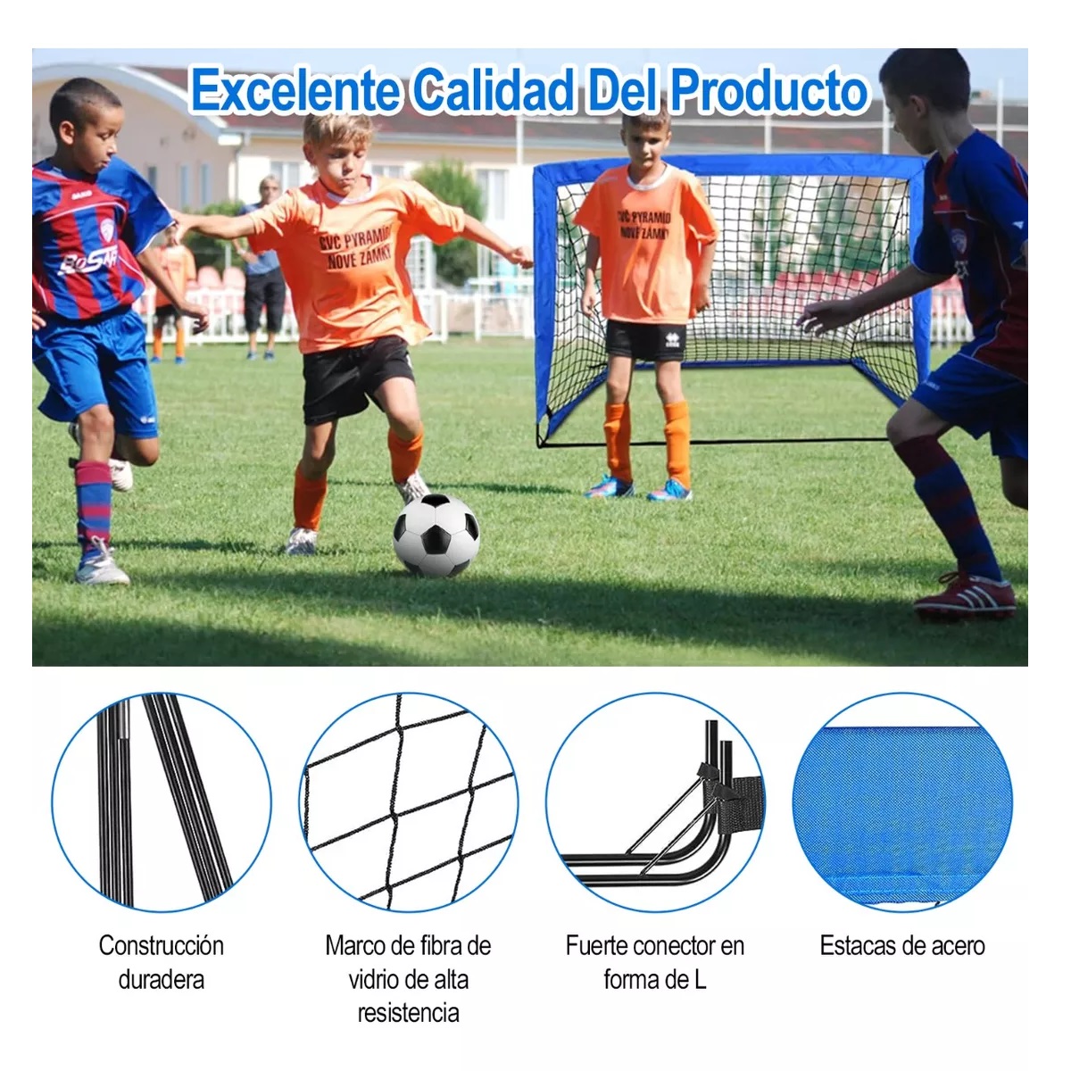 Portería De Futbol Para Niños Con Equipo Entrenamiento 2pcs