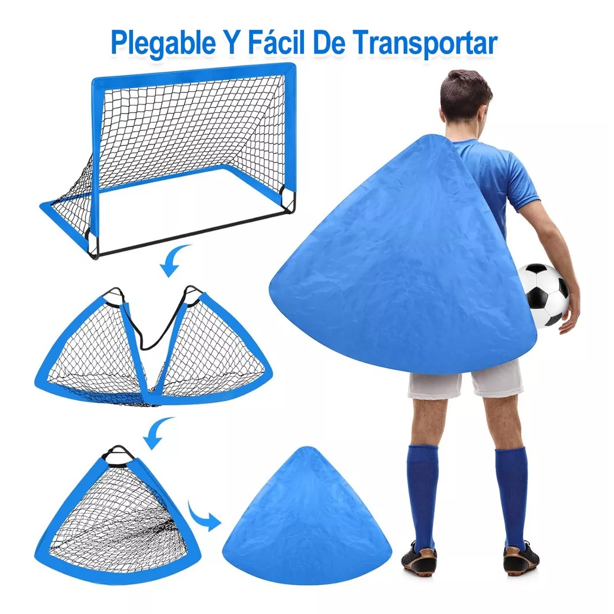 Portería De Futbol Para Niños Con Equipo Entrenamiento 2pcs