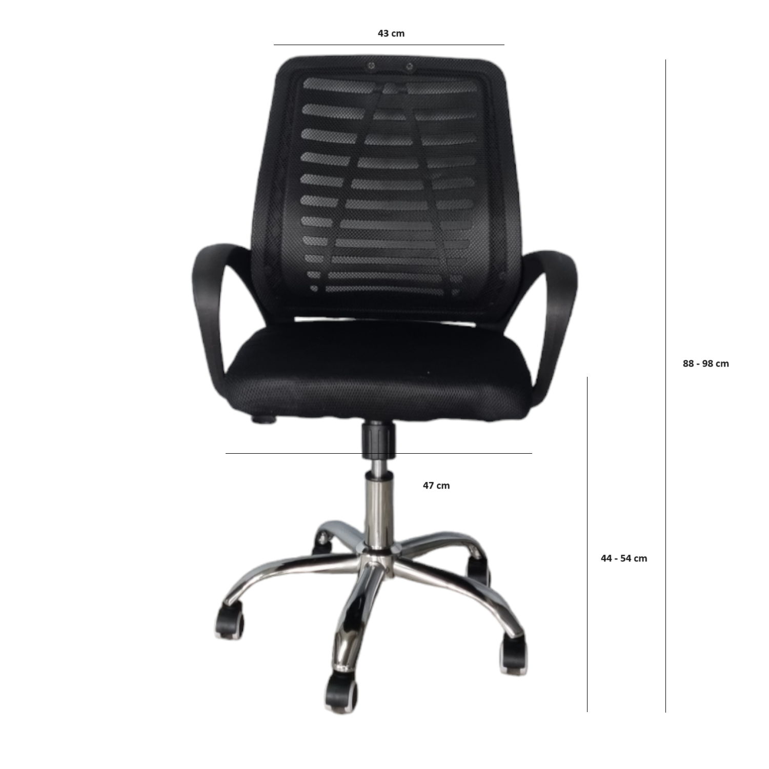 Silla Para Oficina Operativa Con Respaldo Reforzado Negro