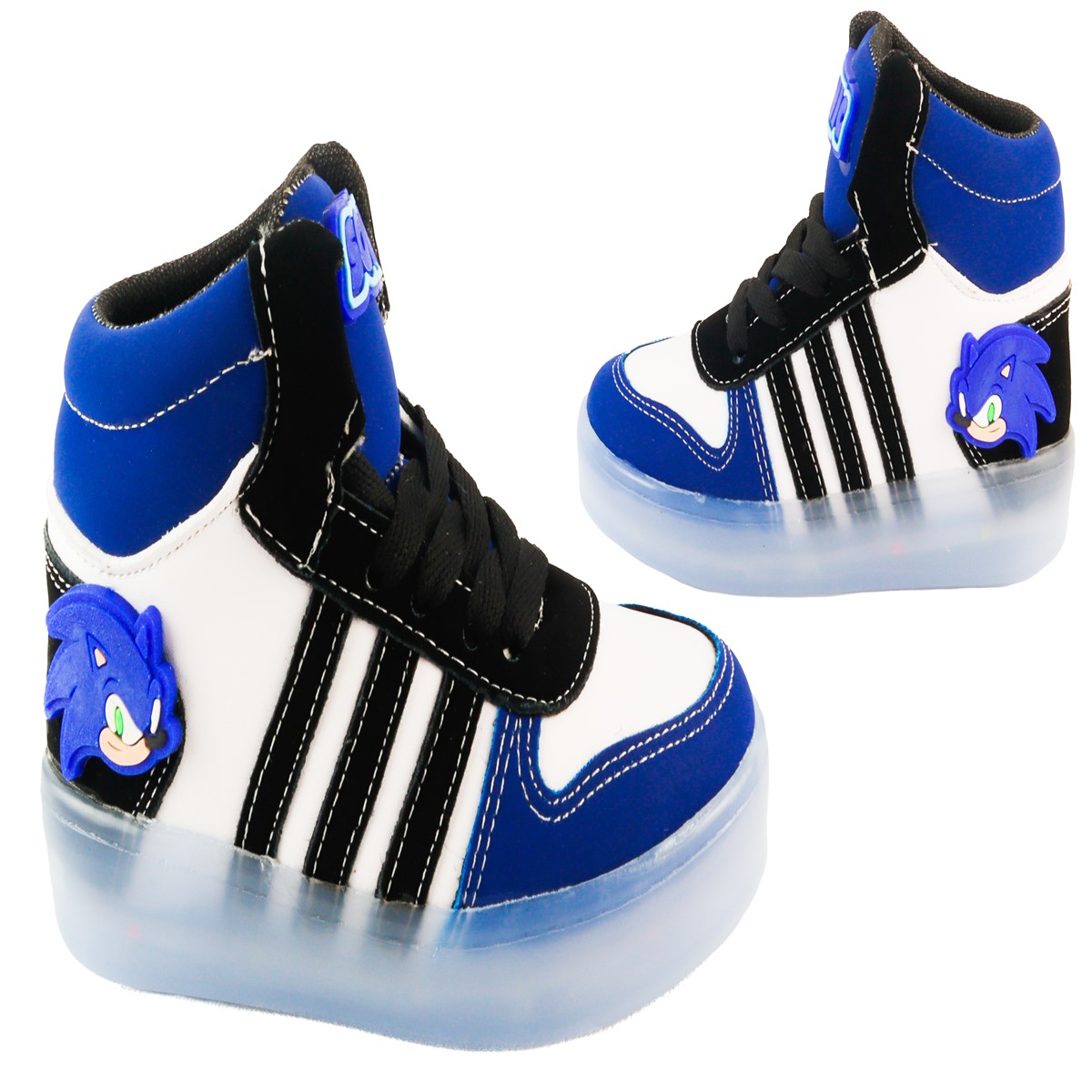 Tenis Niño Bota Sonic Luces Led Botin The Hedgehog Azul 185 (12.0 - 21.5).