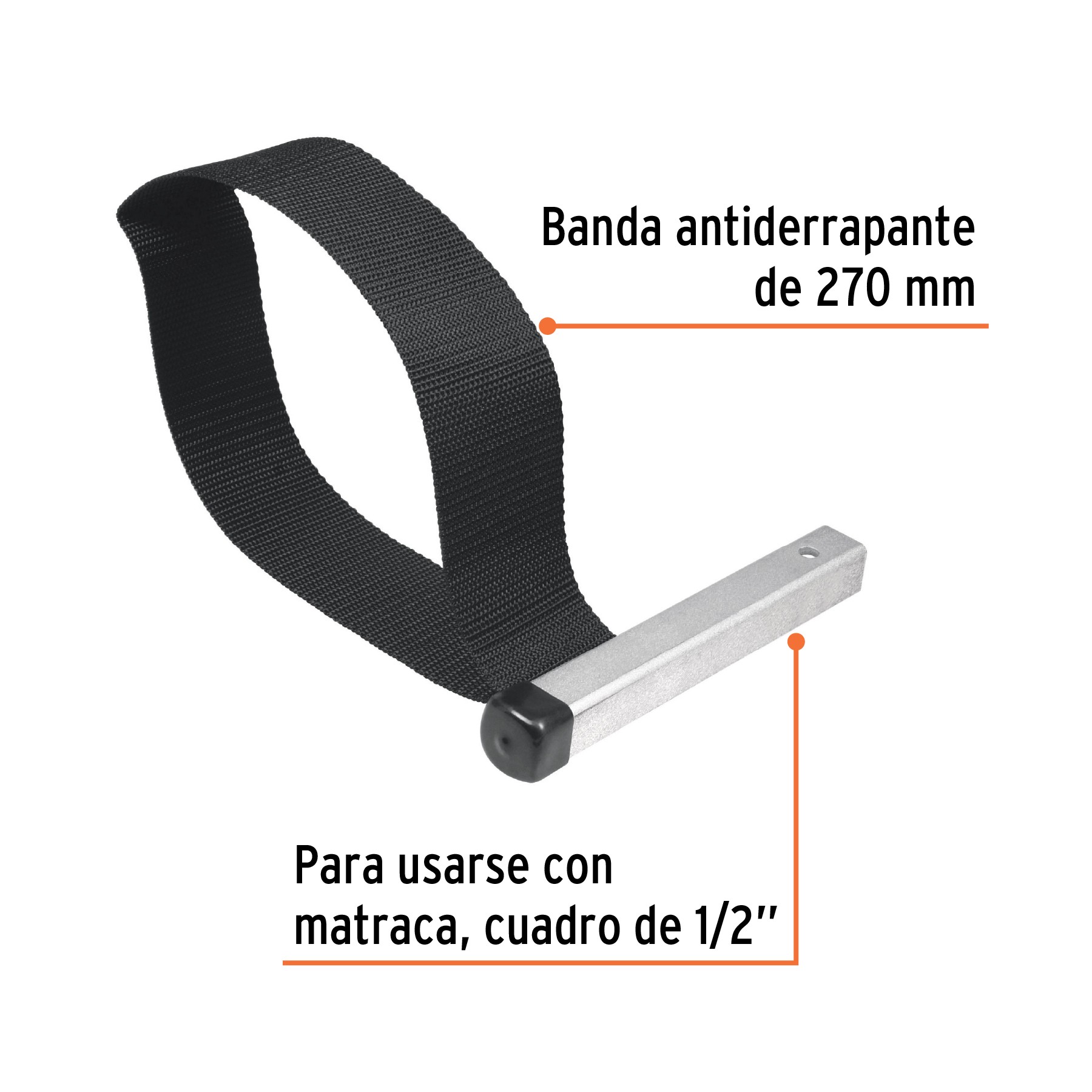 LLAVE DE BANDA DE NYLON 6" PARA FILTRO DE ACEITE, TRUPER 14526