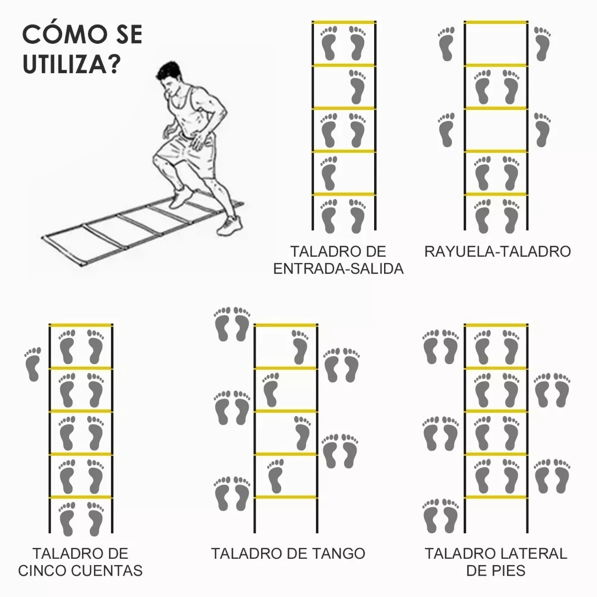 Juego De Escalera De Agilidad Para Entrenamiento 19 Piezas