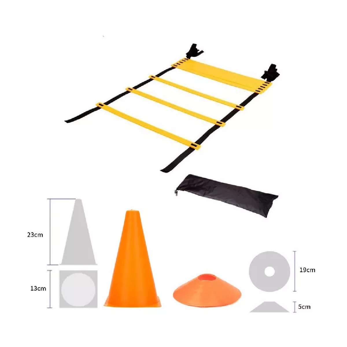 Entrenamiento De Fútbol 12 Tableros + 12 Conos + 1 Escalera