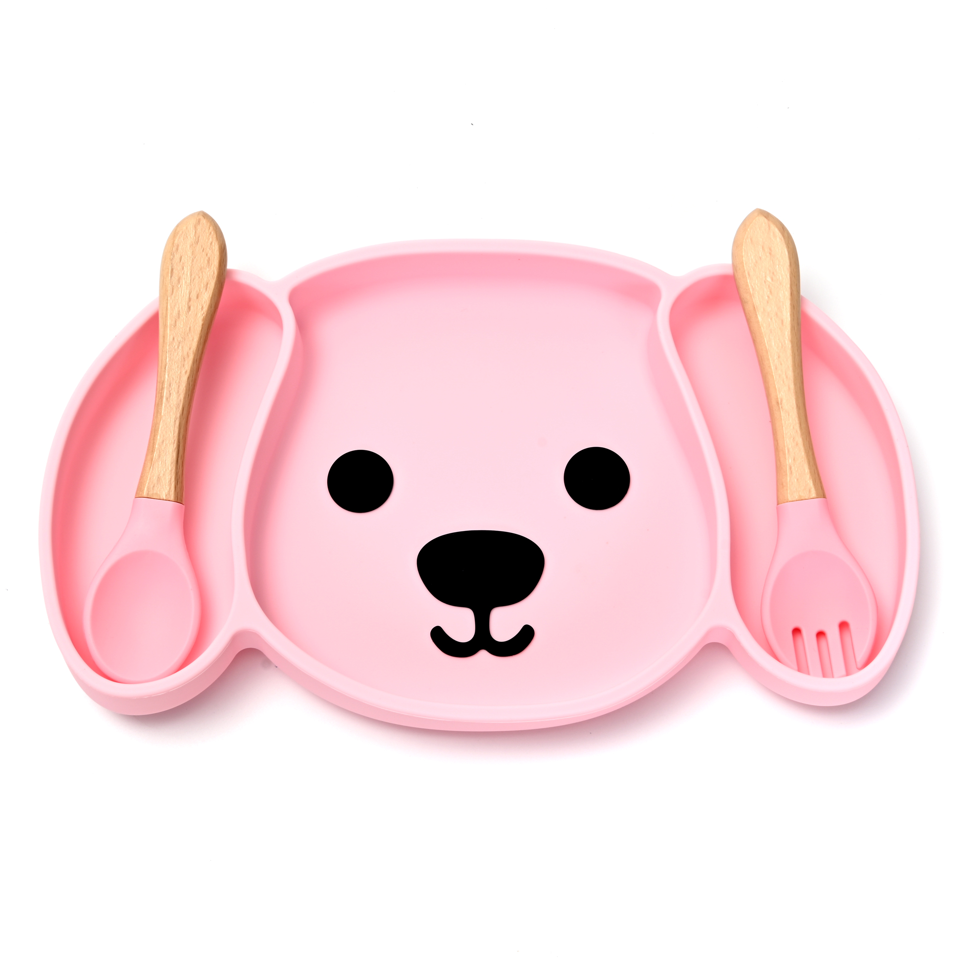 Plato para Bebé con Cubiertos, Plato en Silicona Libre de BPA para Niños, Vajilla para Bebé.