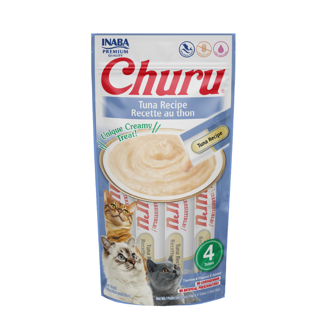 Inaba Churu Premios para Gato Sabor Atún, 6 Paquetes de 4 tubos