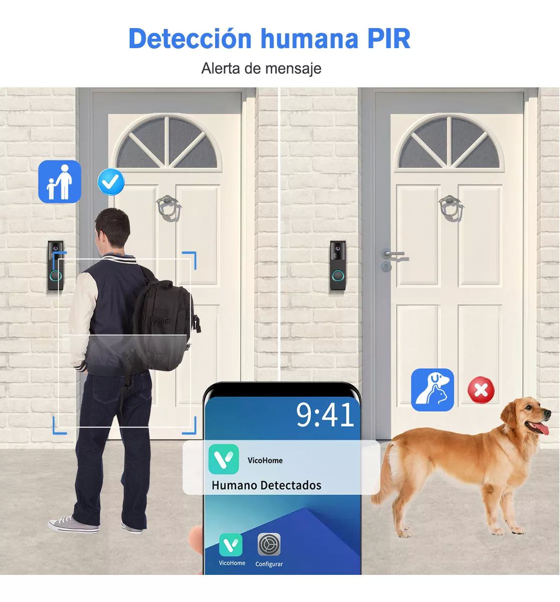 2nlf® Timbre Inalámbrico Inteligente Cámara Wifi Interfono
