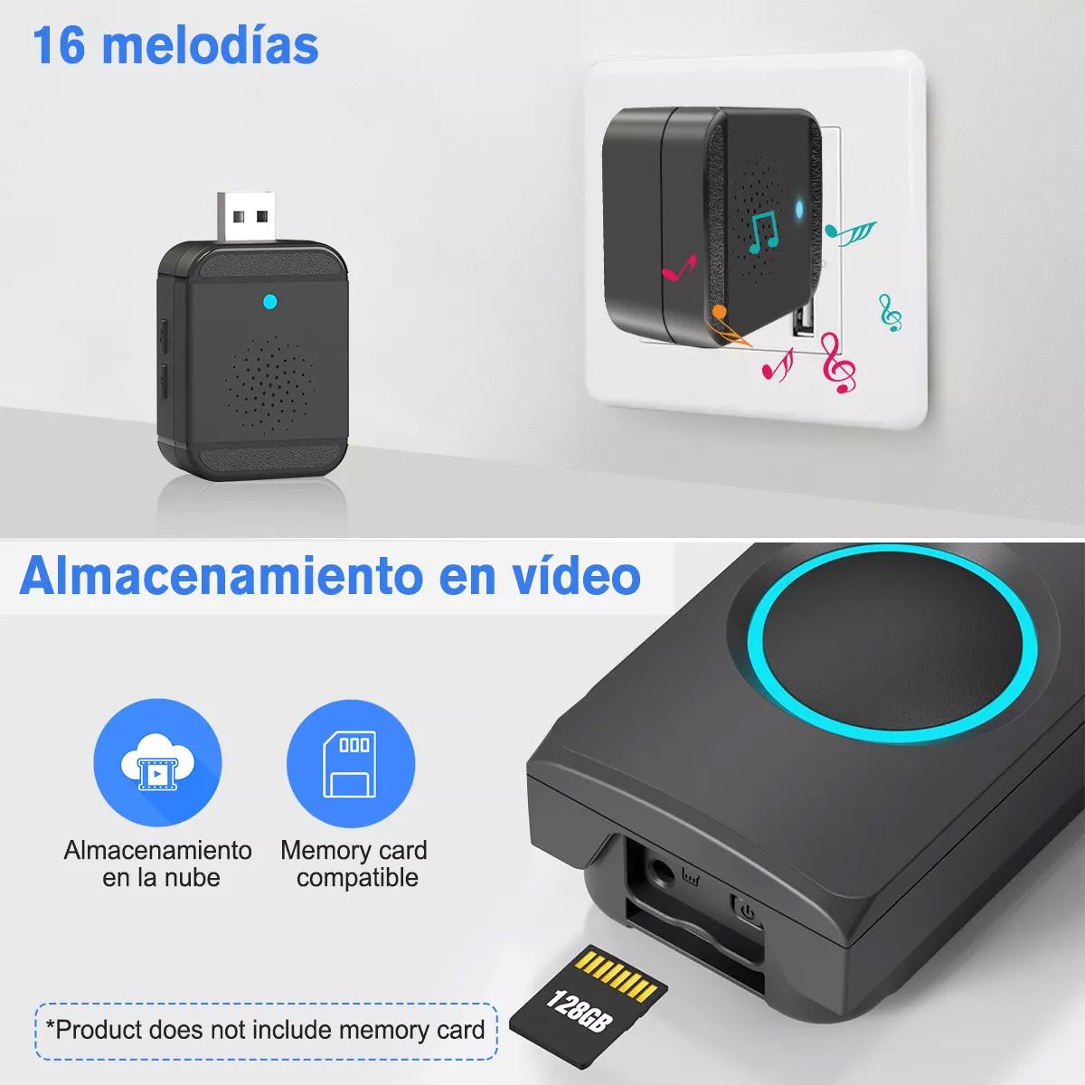 2nlf® Timbre Inalámbrico Inteligente Cámara Wifi Interfono