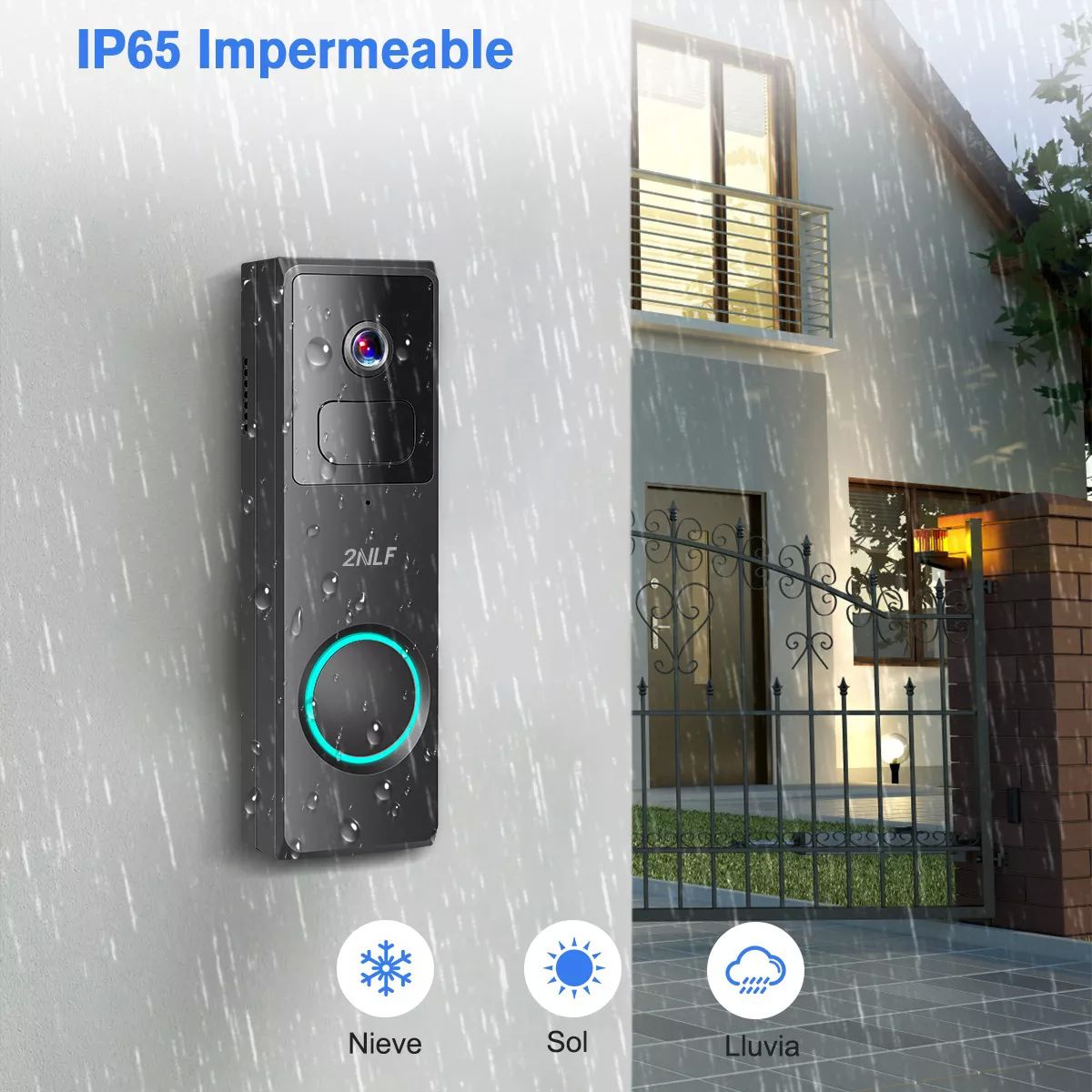 2nlf® Timbre Inalámbrico Inteligente Cámara Wifi Interfono