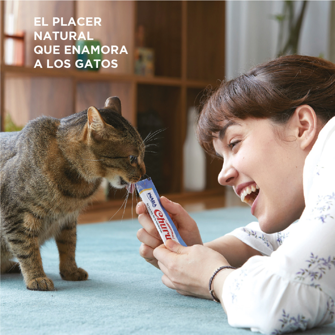 Inaba Churu Premios para Gato Sabor Atún, 6 Paquetes de 4 tubos