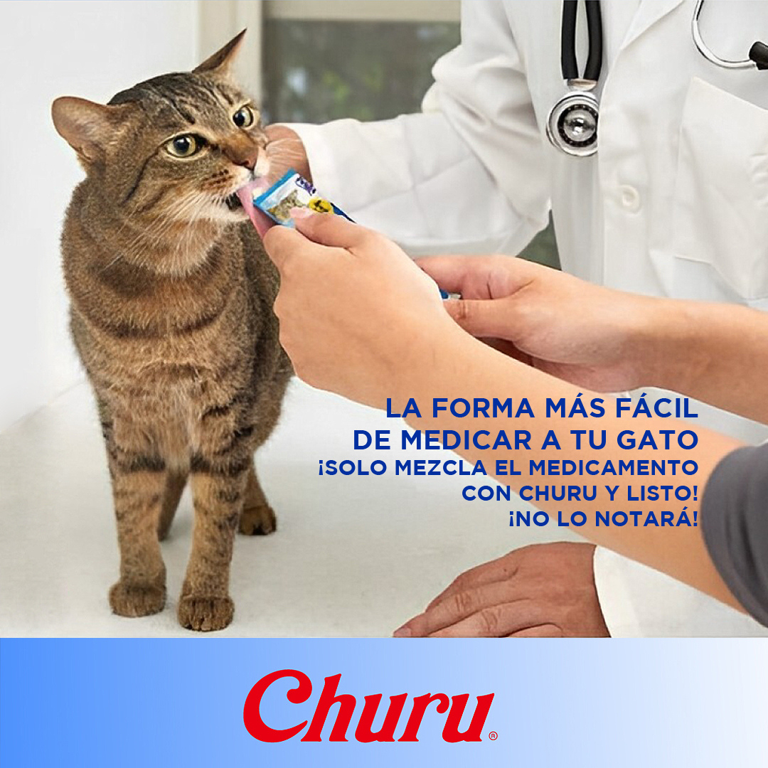 Inaba Churu Premios para Gato Sabor Atún, 6 Paquetes de 4 tubos