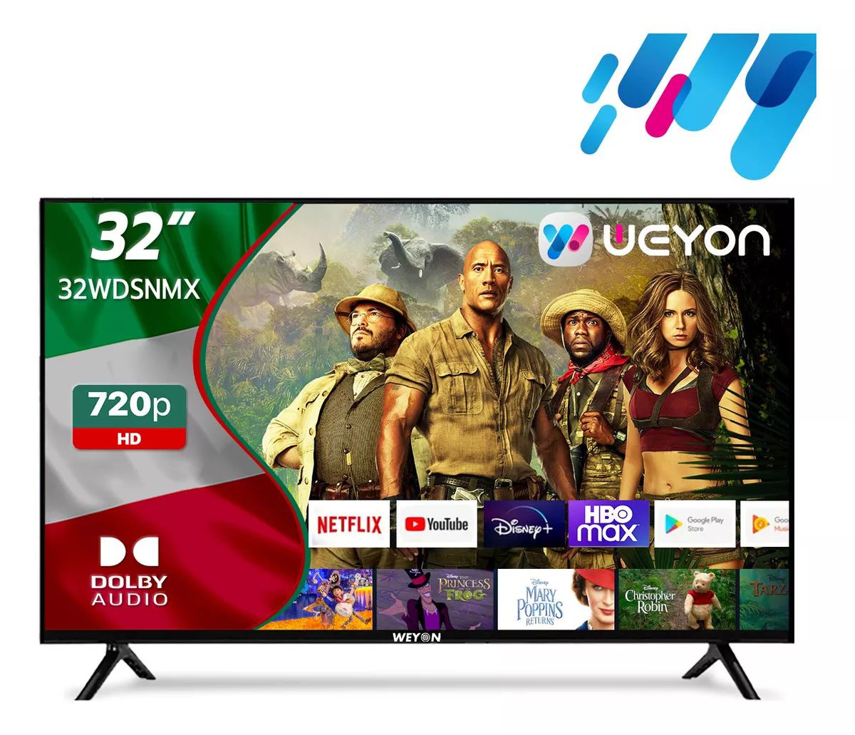 Smart TV Pantalla 32 Pulgadas Weyon Android TV LED HD 32WDSNMX 110V/240V
