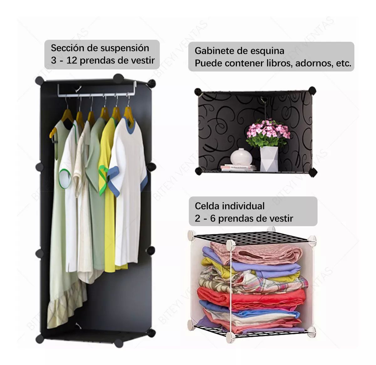 Armario De Plástico Portátil Con Montaje Sencillo 12 Puertas